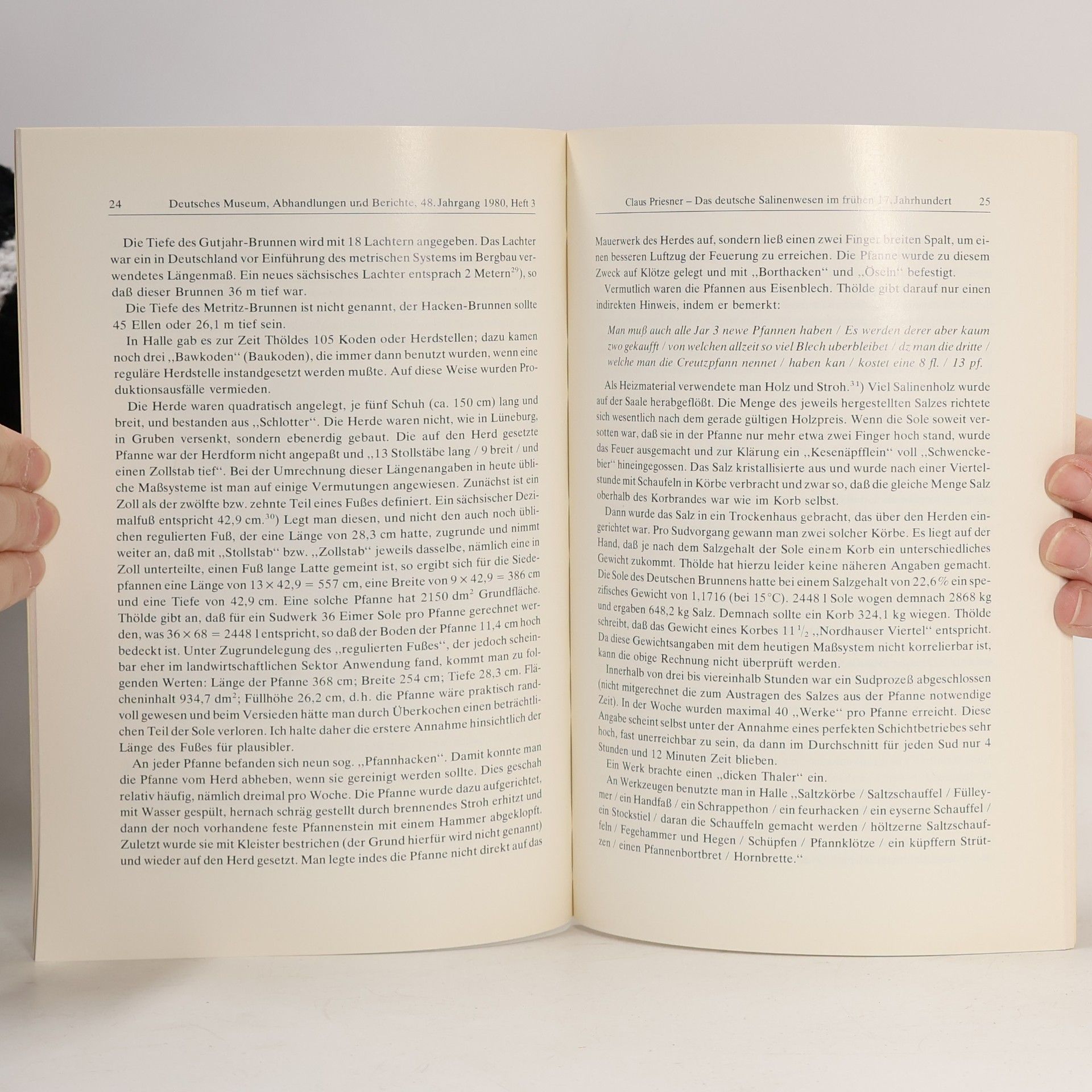 Claus Priesner Deutsches Museum Abhandlungen und Berichte - 48. Jahrgang, 1980, Heft 3: Das deutsche Salinenwesen im frühen 17. Jahrhundert