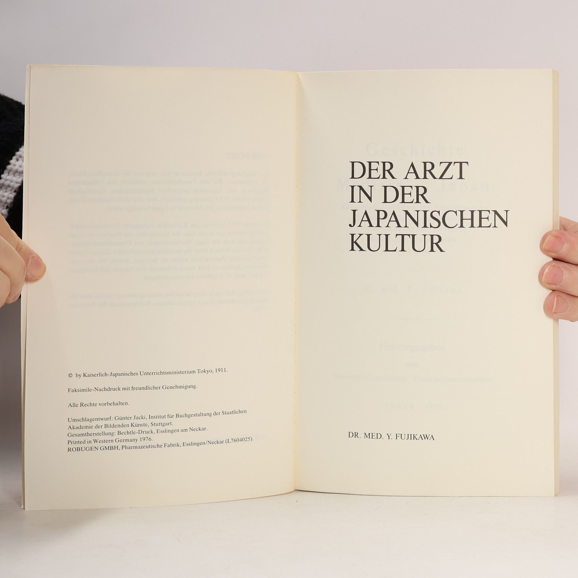 Y. Fujikawa Der Arzt in der japanischen Kultur