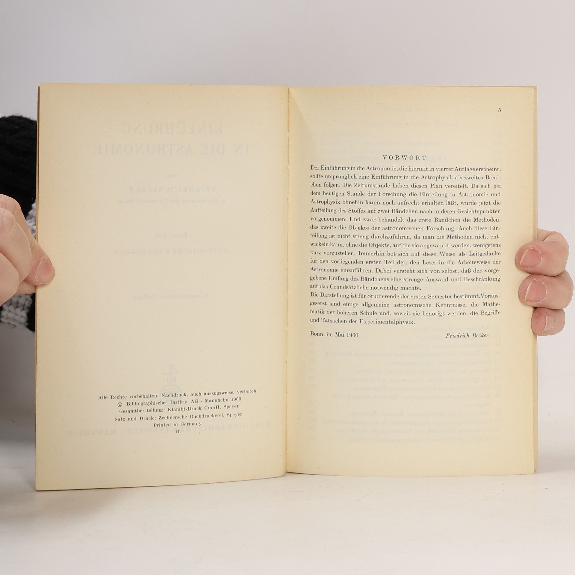 Friedrich Becker Einführung in die Astronomie