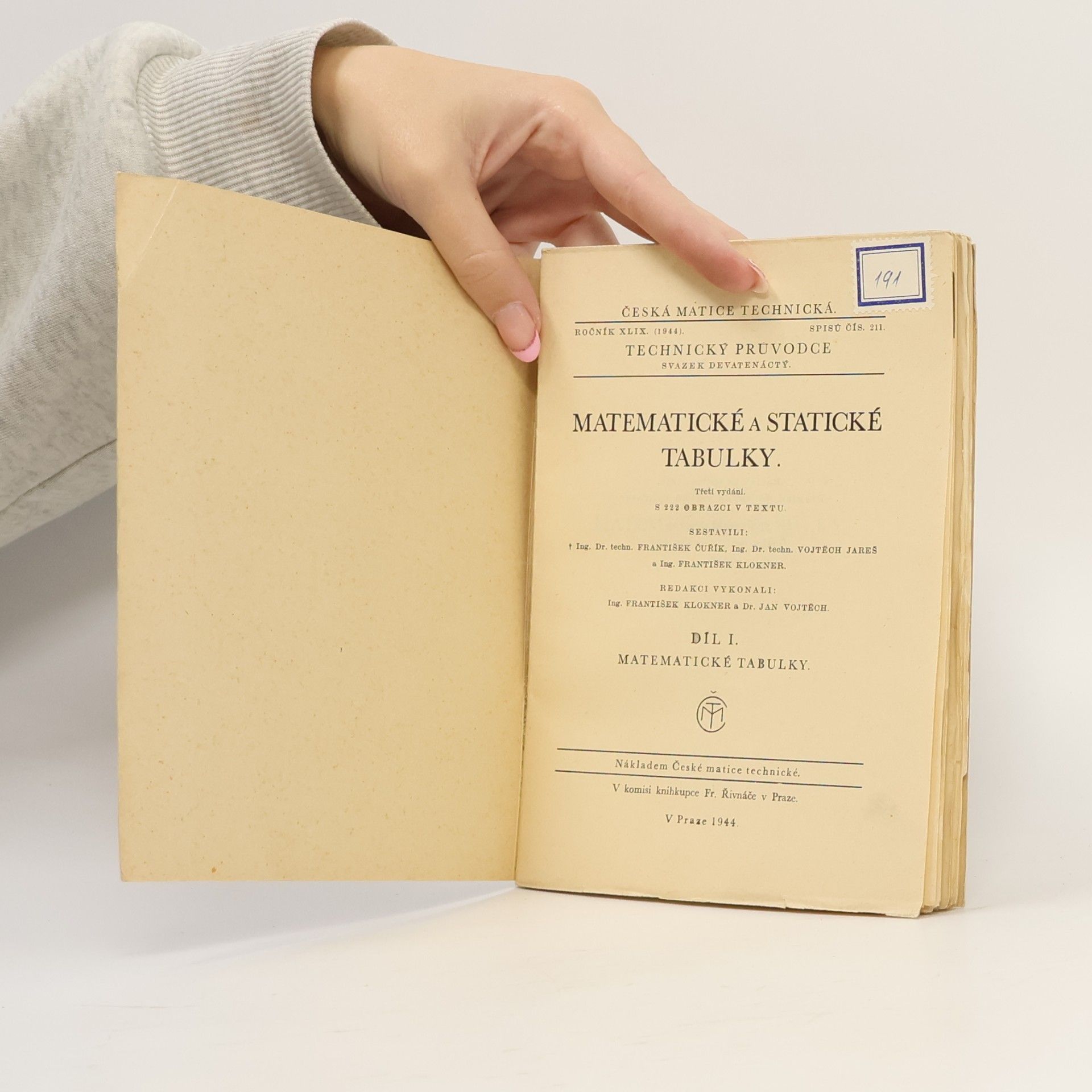 František Čuřík Matematické a statické tabulky I.