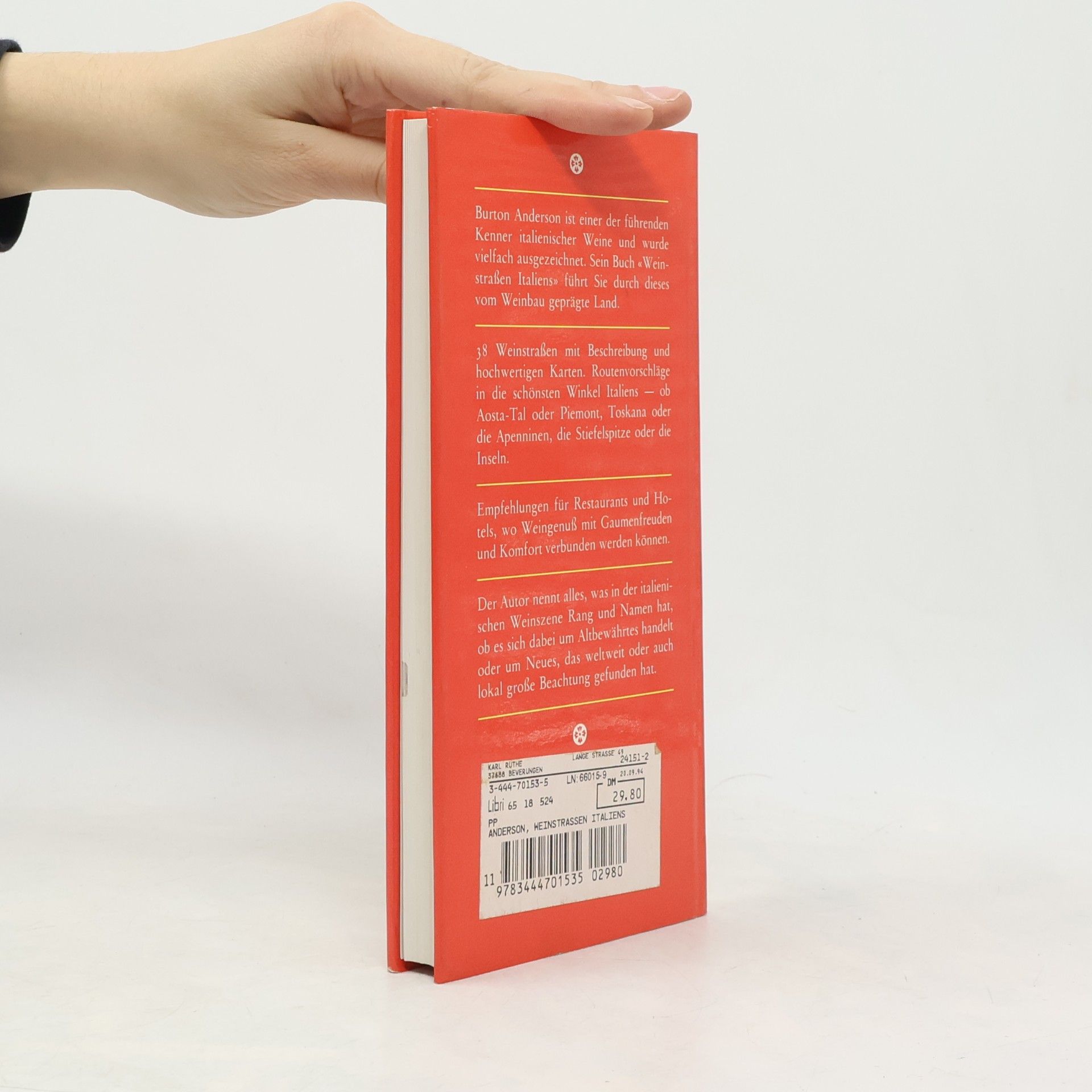 Burton Anderson Weinstrassen Italiens