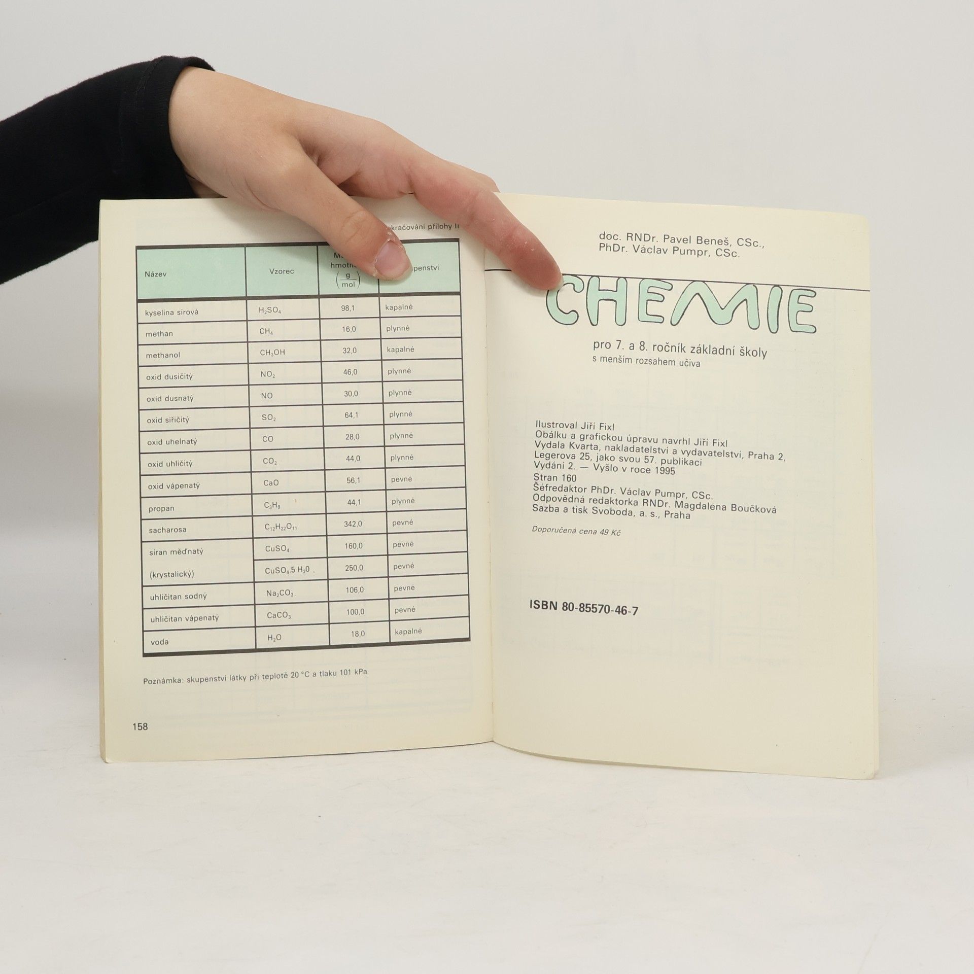 Pavel Beneš Chemie pro 7. a 8. ročník základní školy s menším rozsahem učiva