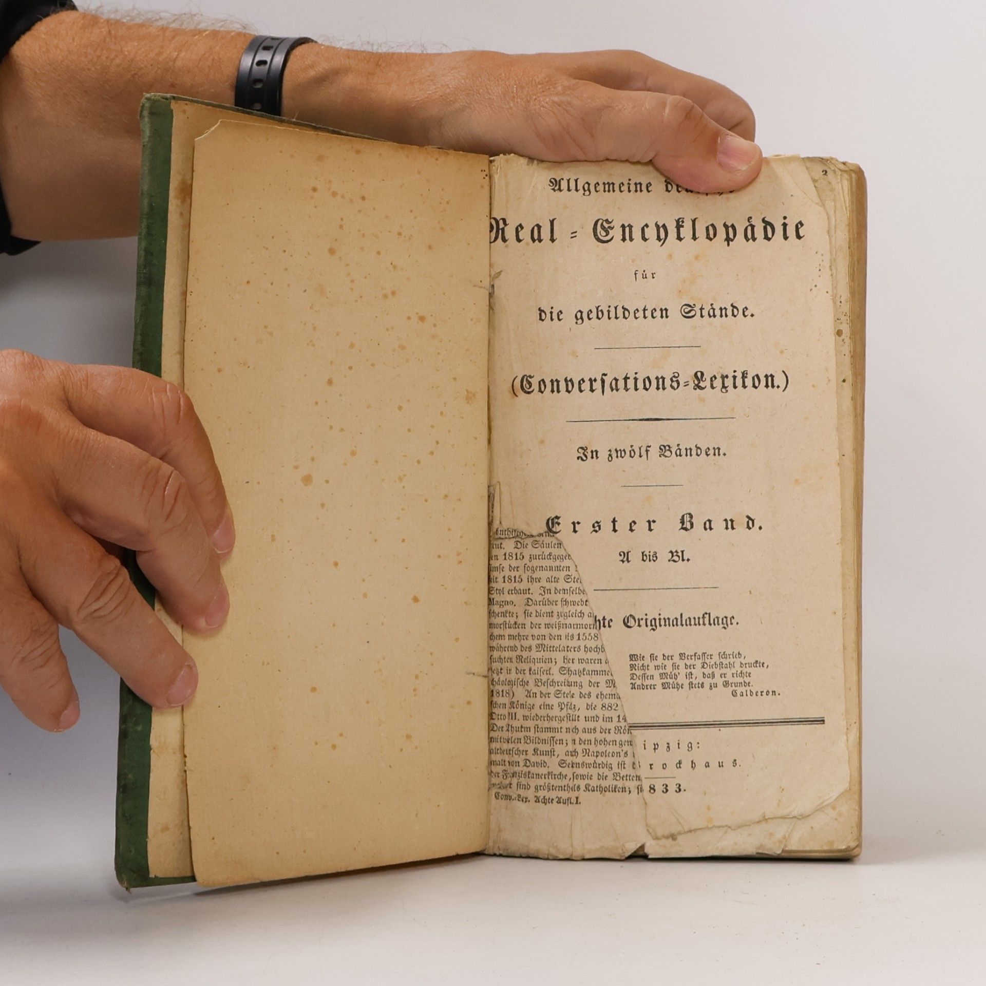 Various authors Allgemeine deutsche Real-Encyklopädie für die gebildeten Stände. Erster Band: A bis Bl