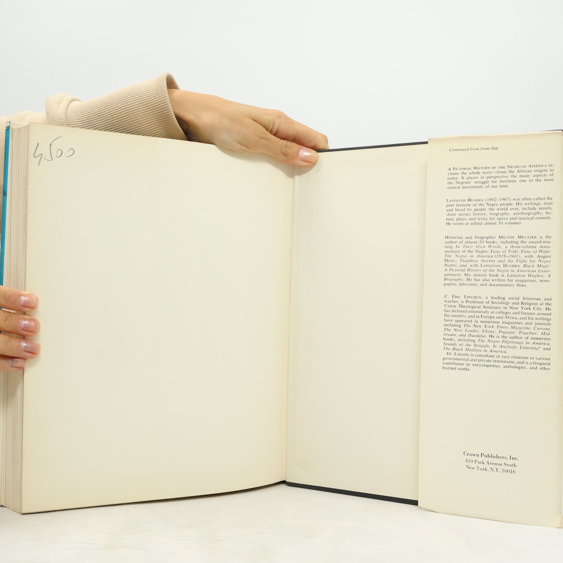 Langston Hughes A PICTORIAL HISTORY of the Negro in America