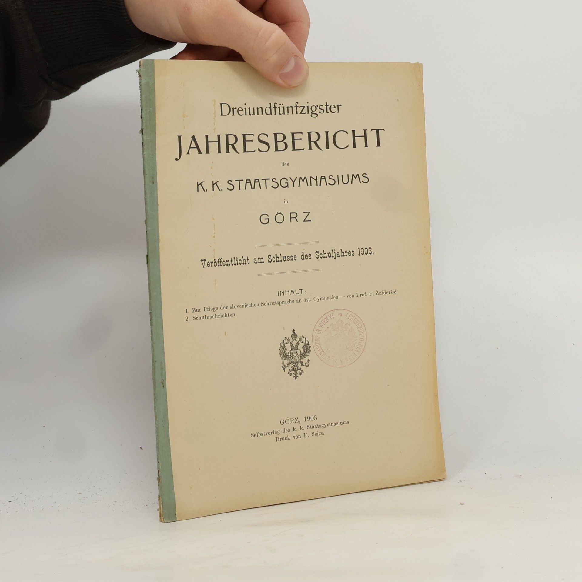 Kolektiv autorů Dreiundfünfzigster Jahresbericht des K. K. Staatsgymnasiums in Görz
