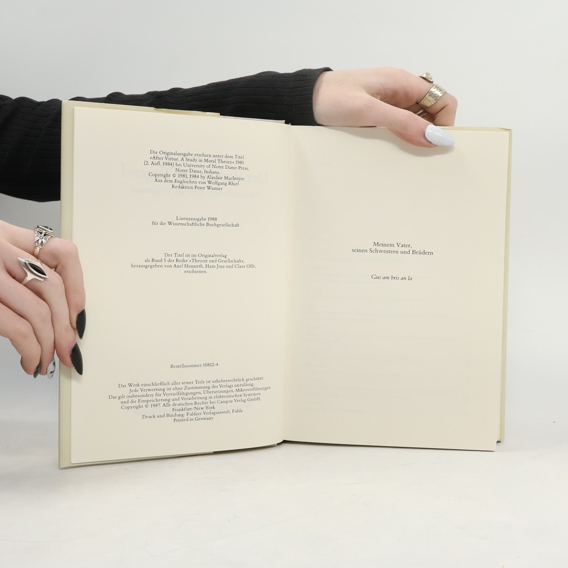 Alasdair MacIntyre Der Verlust der Tugend