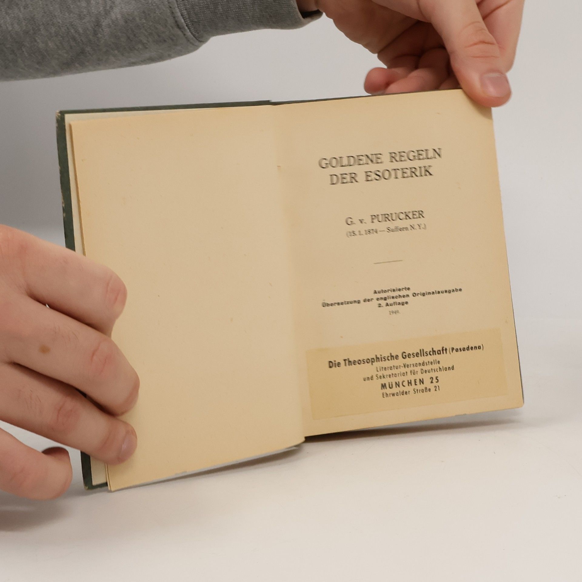 Gottfried de Purucker Goldene Regeln der Esoterik