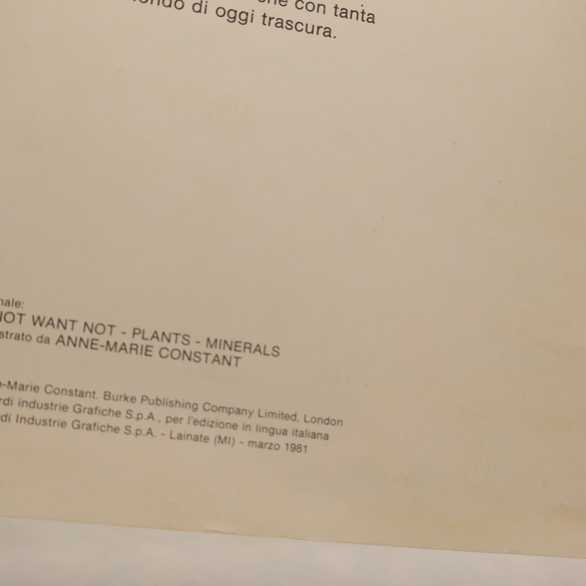 Anne-Marie Constant Usare e non sciupare: Le piante, i minerali