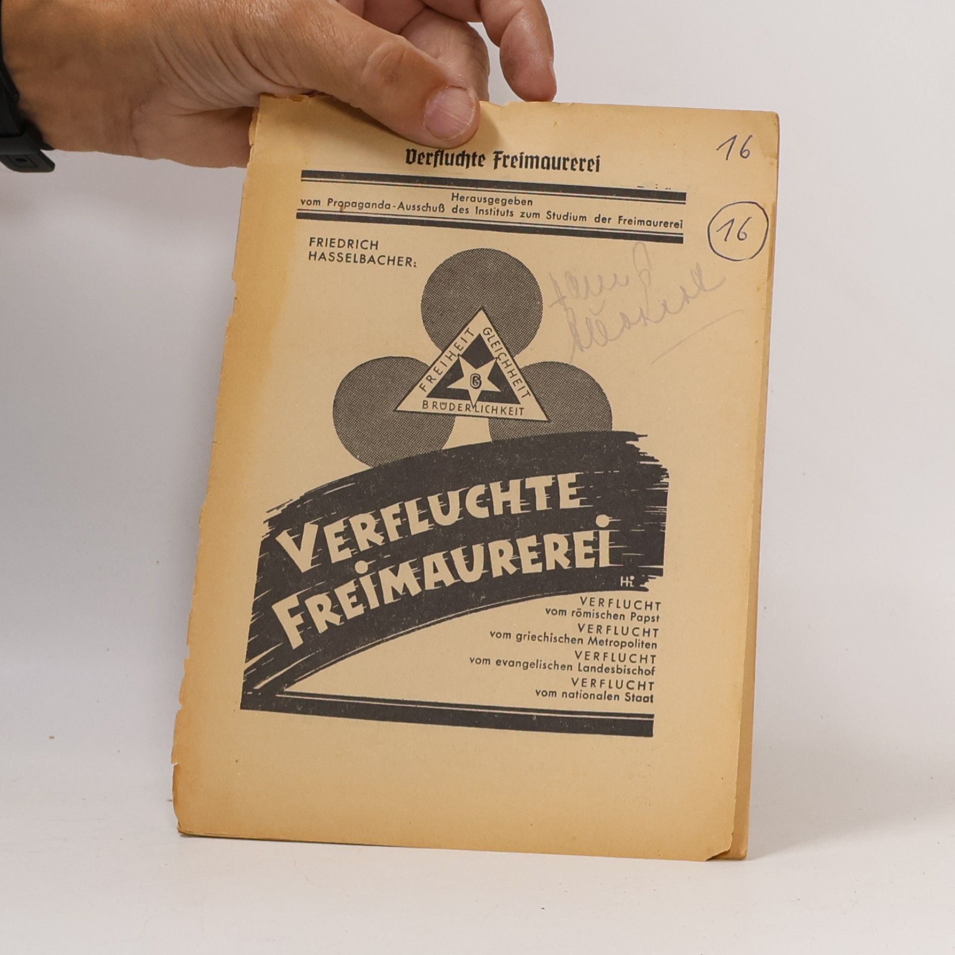 Friedrich Hasselbacher Verfluchte Freimaurerei