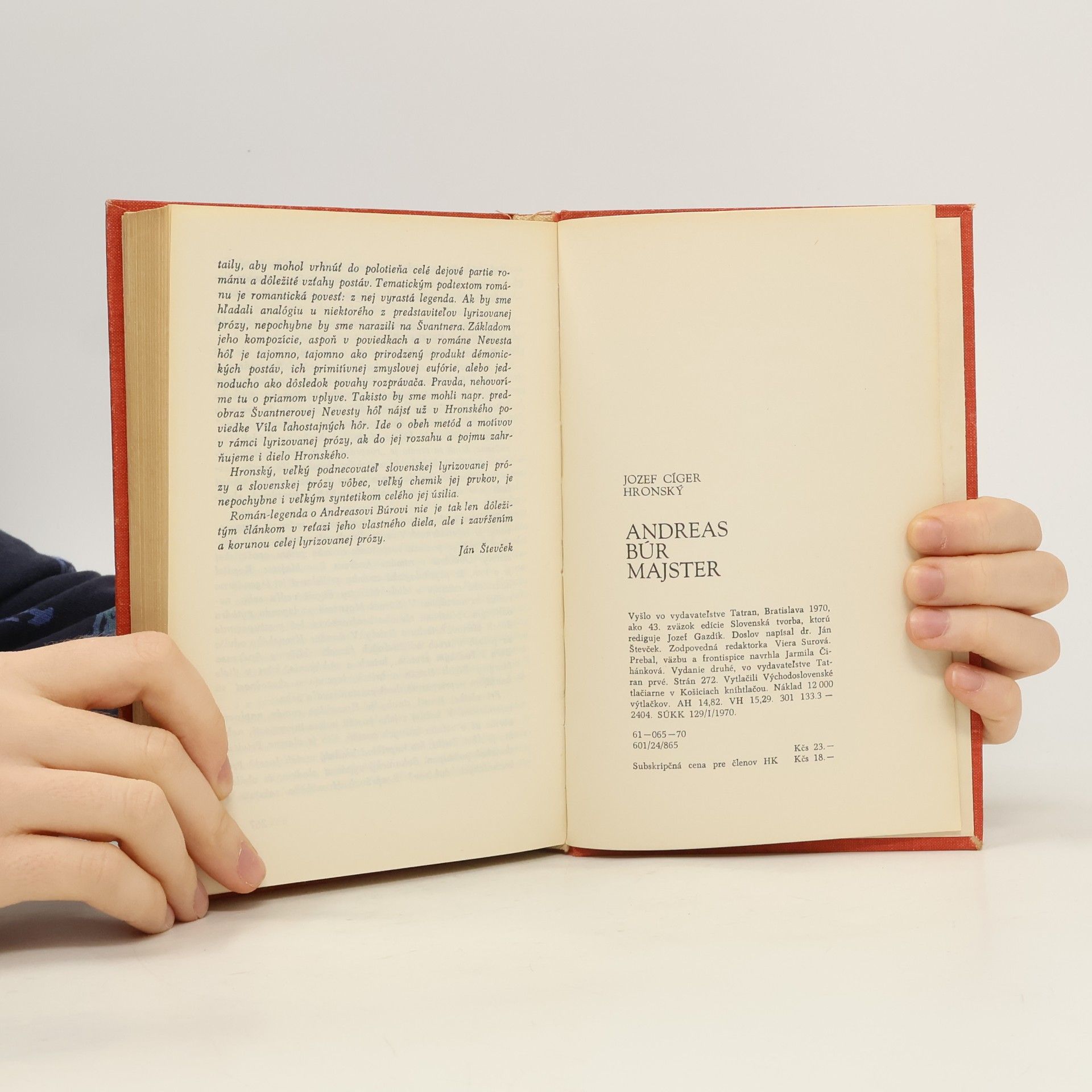 J. C. Hronský Andreas Búr Majster