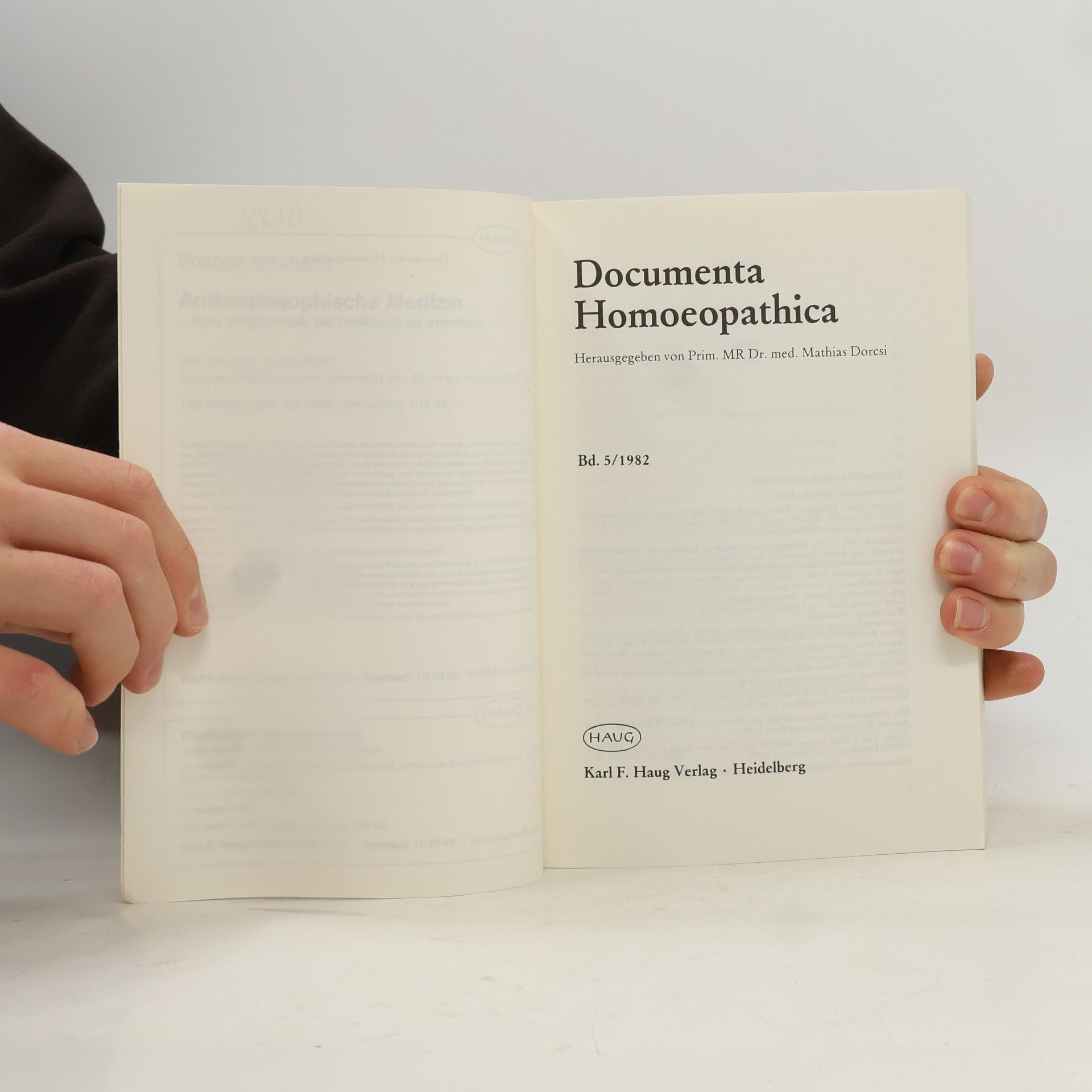 AA.VV. Documenta Homoeopathica 5
