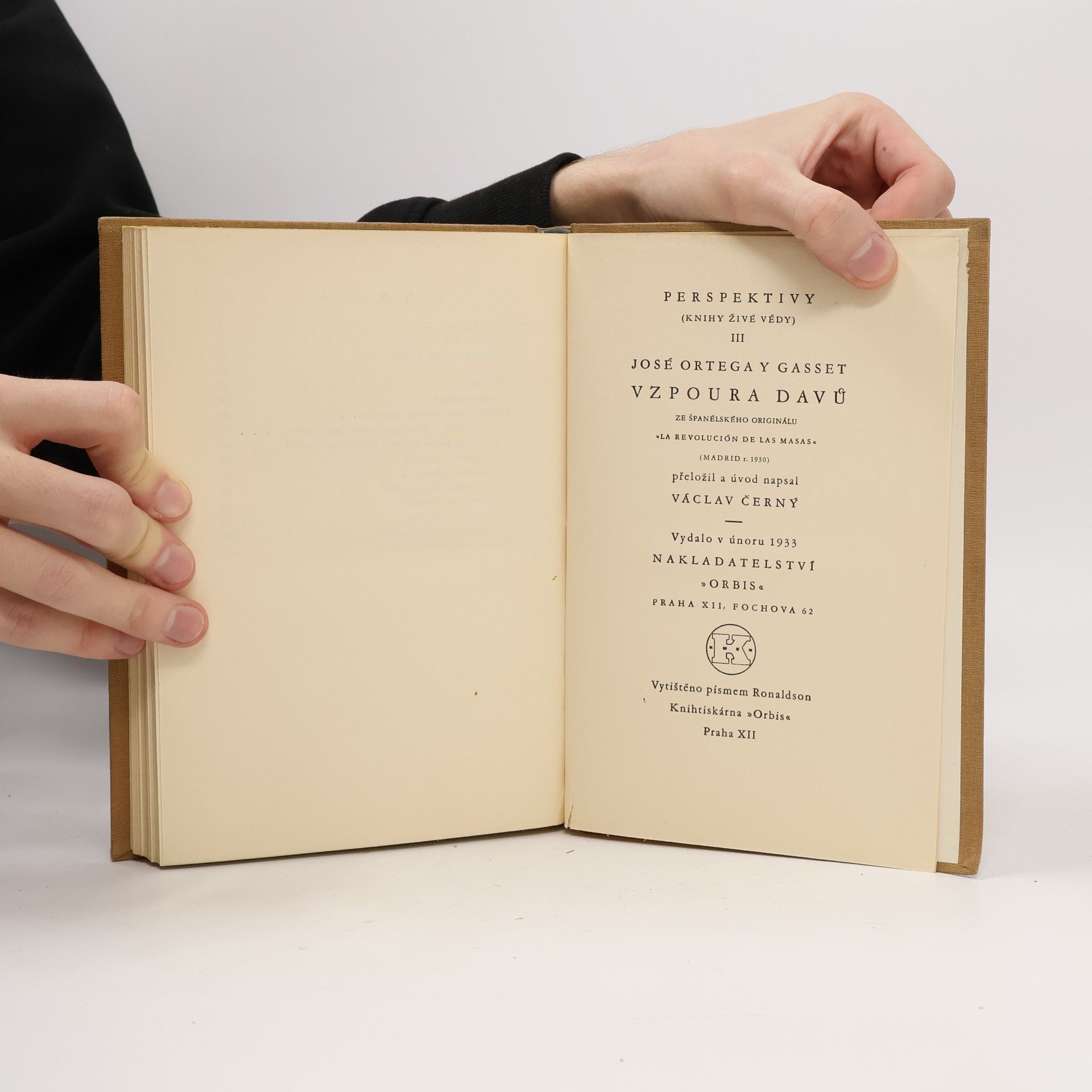 José Ortega y Gasset Vzpoura davů