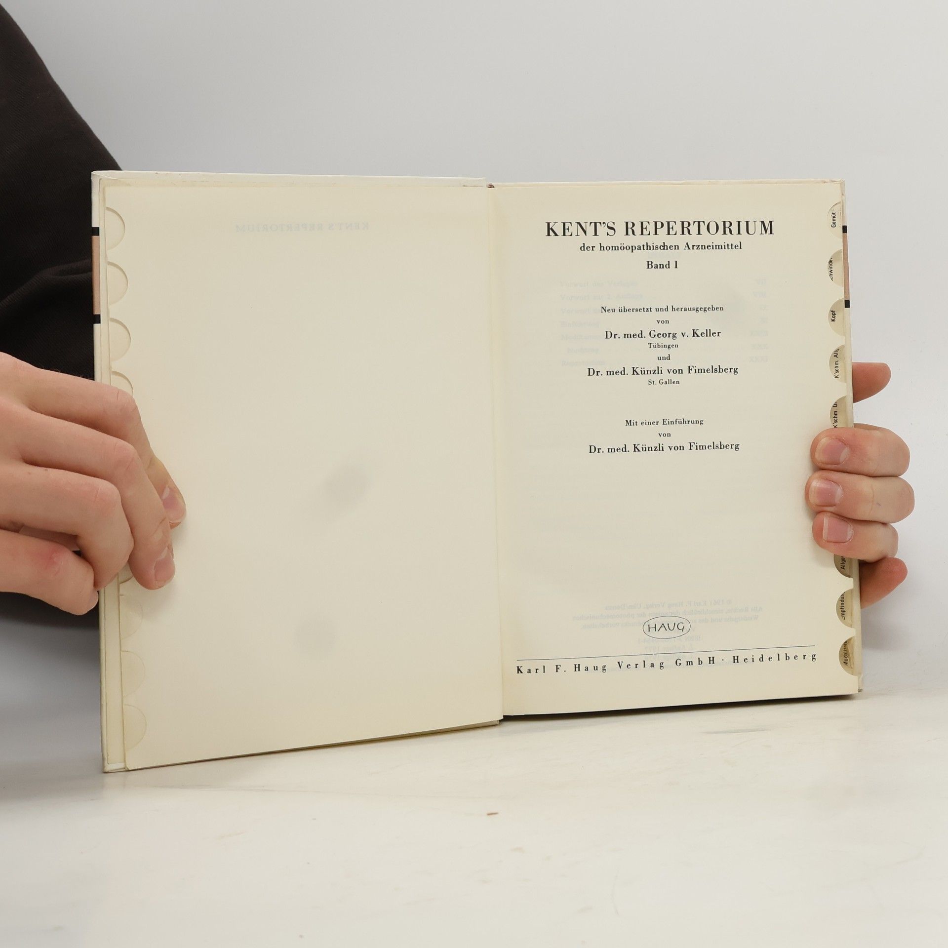 James Tyler Kent Kent´s Repertorium der homöopathischen Arzneimittel. Band I