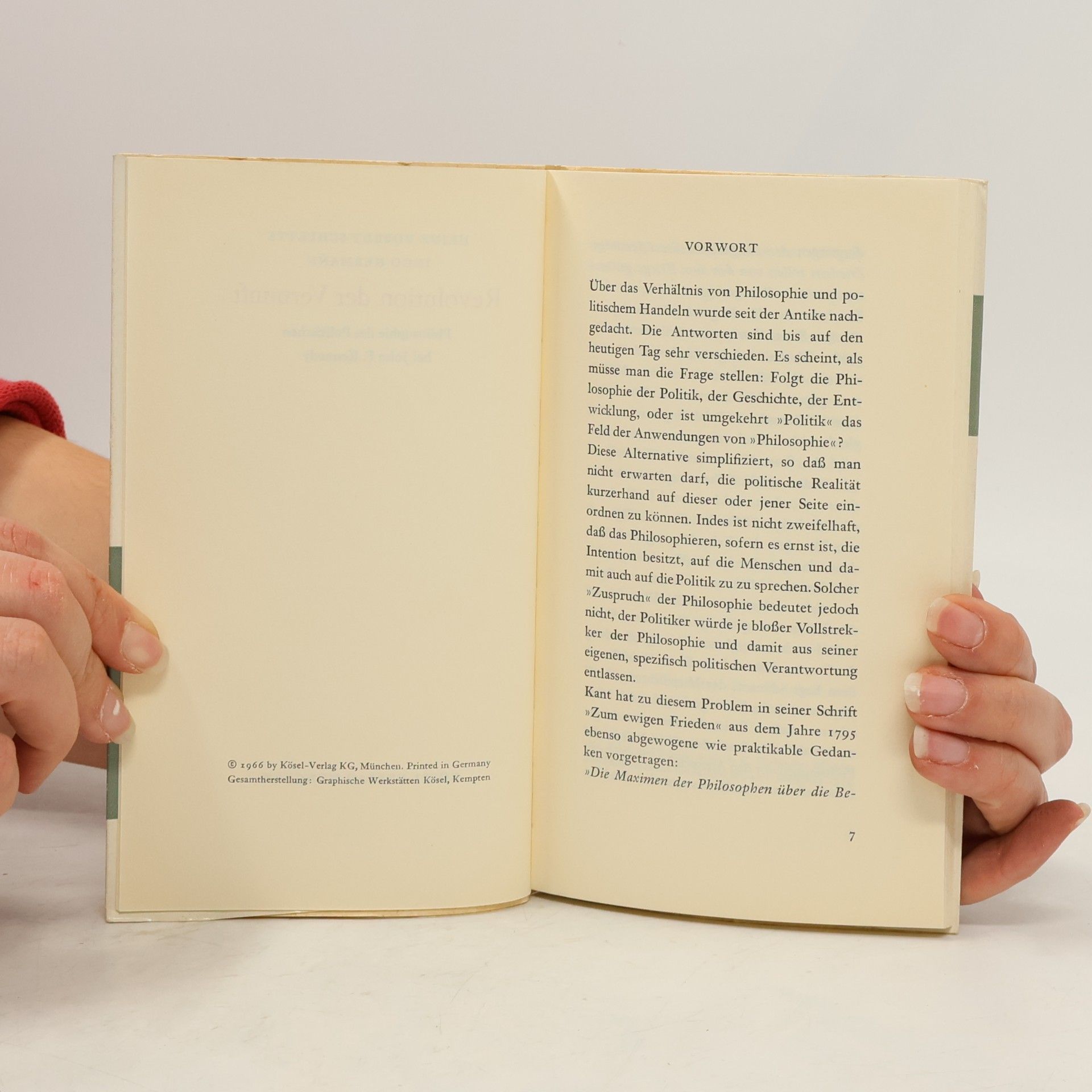 Heinz Robert Schlette Revolution der Vernunft. Philosophie des Politischen bei John F. Kennedy