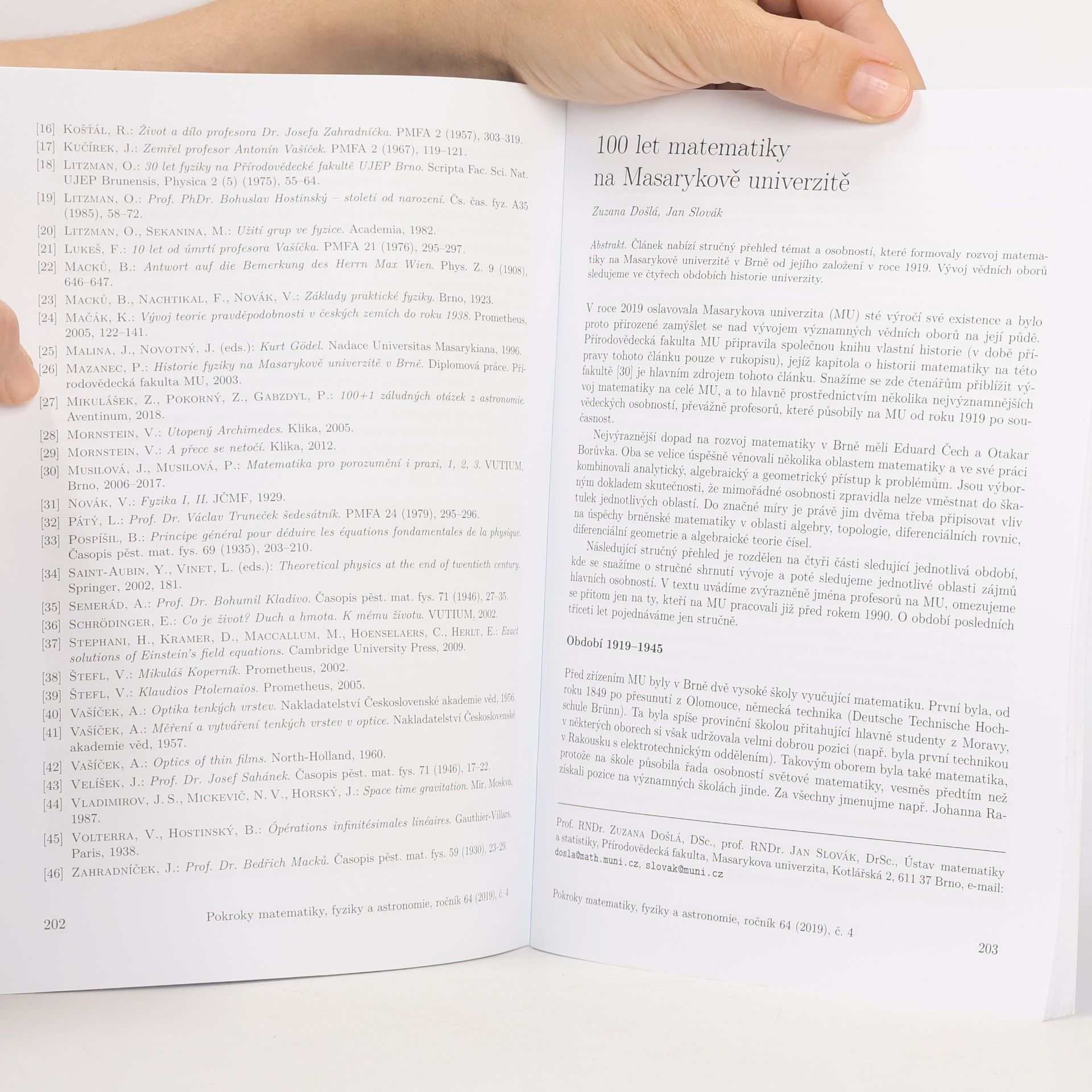 Various authors Pokroky matematiky, fyziky a astronomie 4/2019