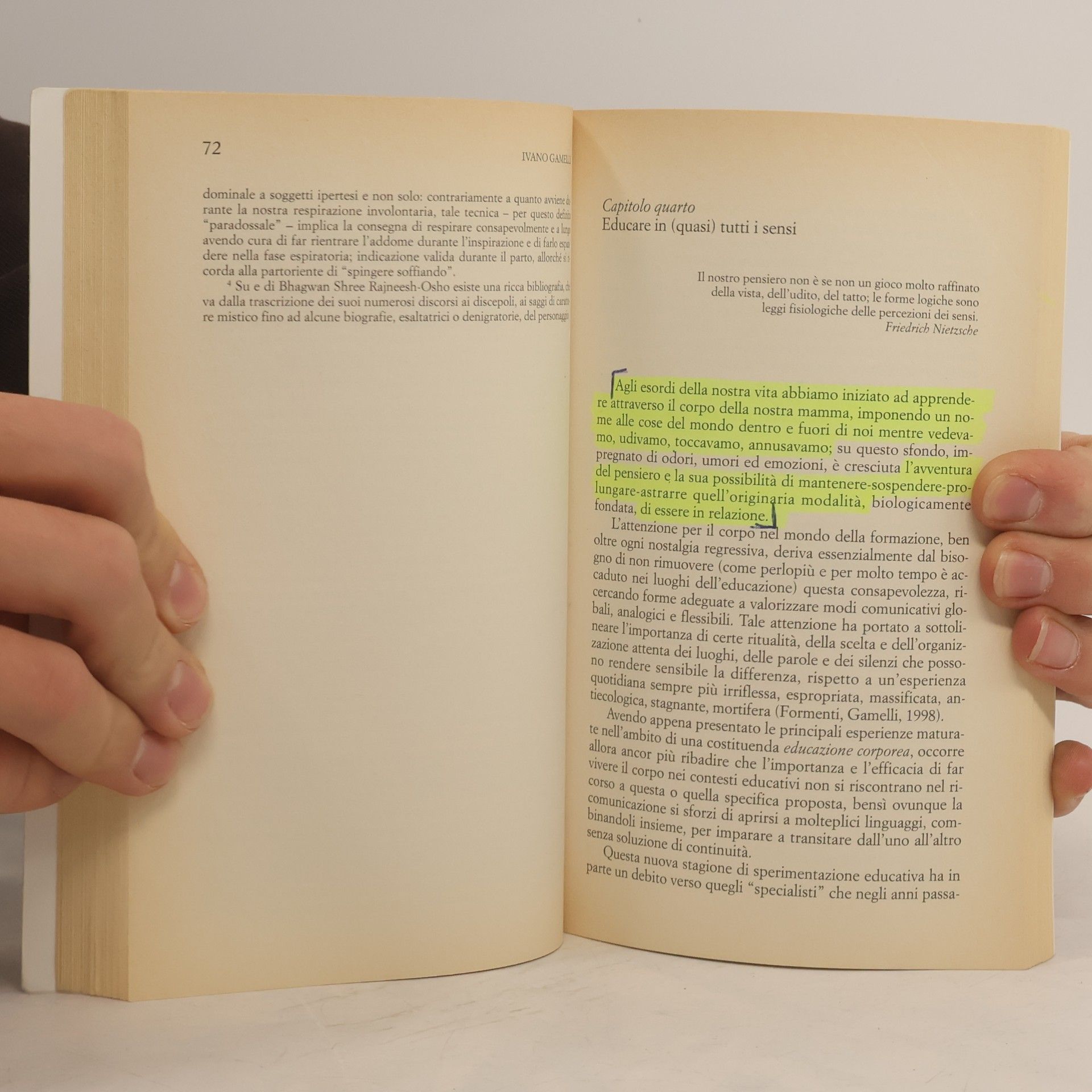 Ivano Gamelli Cura di sé: Pedagogia del corpo