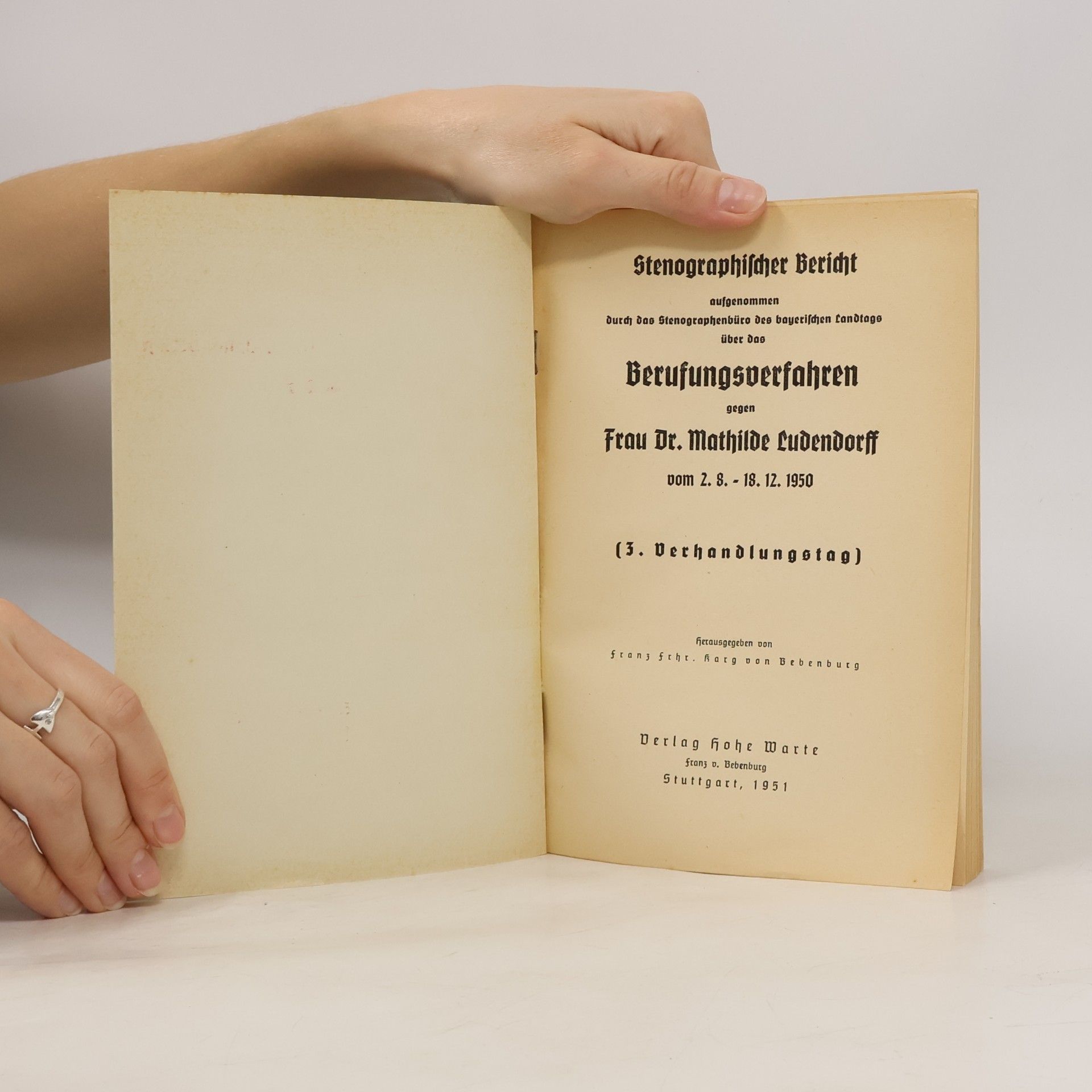 Kolektiv autorů Spruchkammer-Verfahren gegen Dr. M. Ludendorff