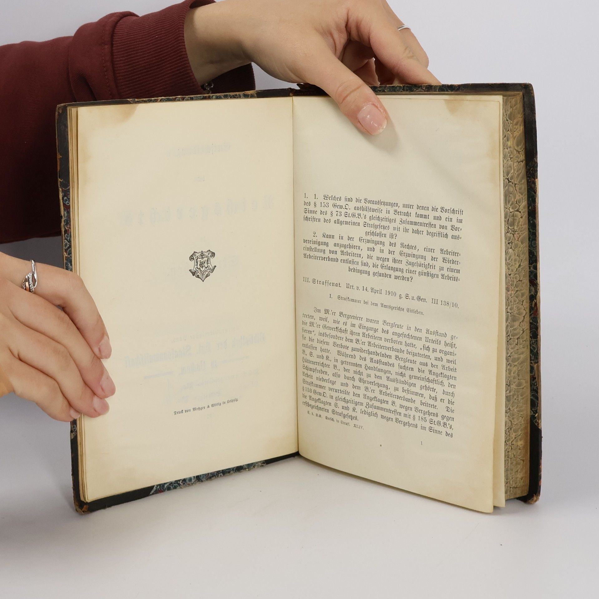 Autorenkollektiv Entscheidungen des Reichsgerichts in Strafsachen 44