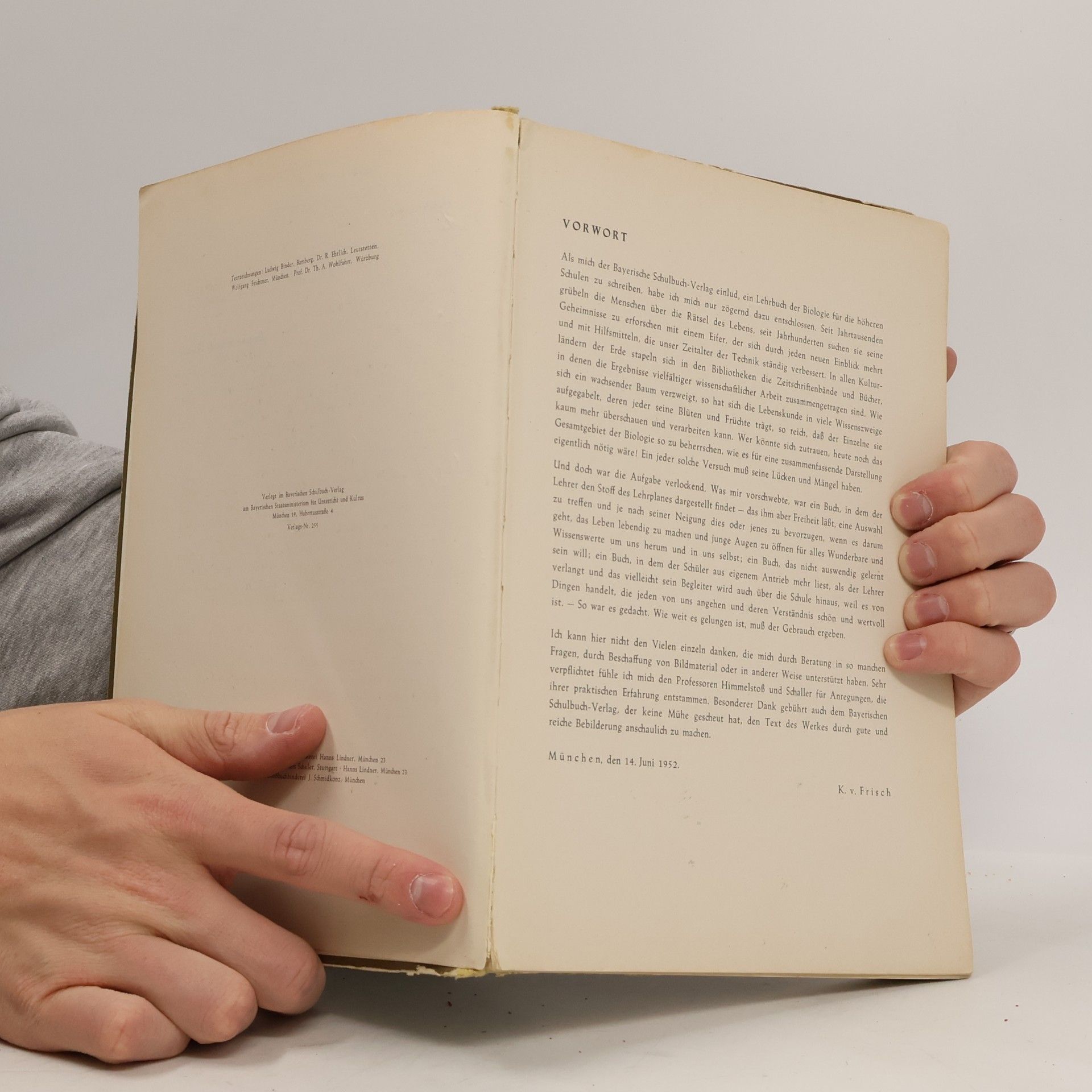 Karl von Frisch Biologie. I. Band