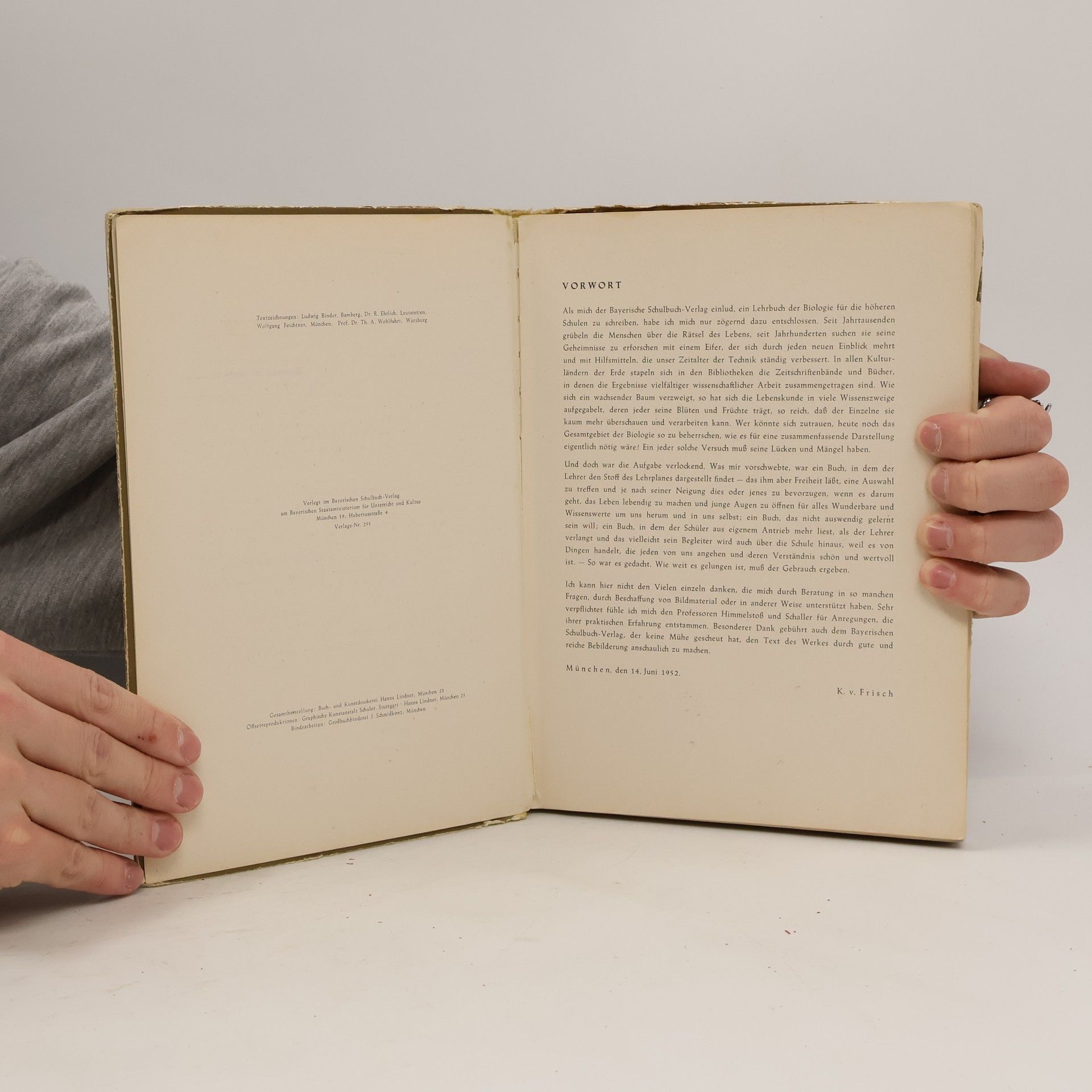 Karl von Frisch Biologie. I. Band