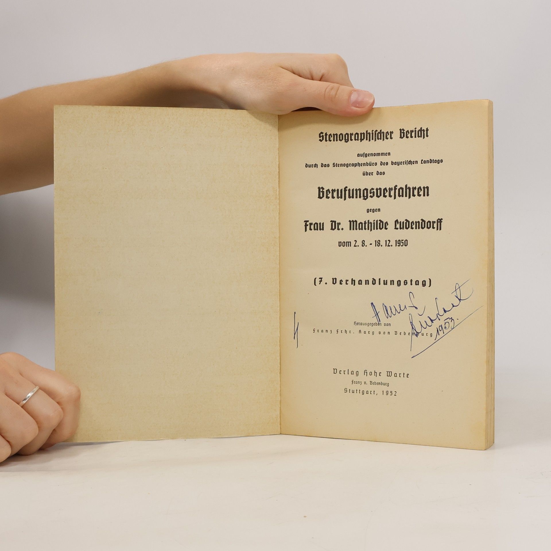 Various authors Spruchkammer-Verfahren gegen Dr. M. Ludendorff
