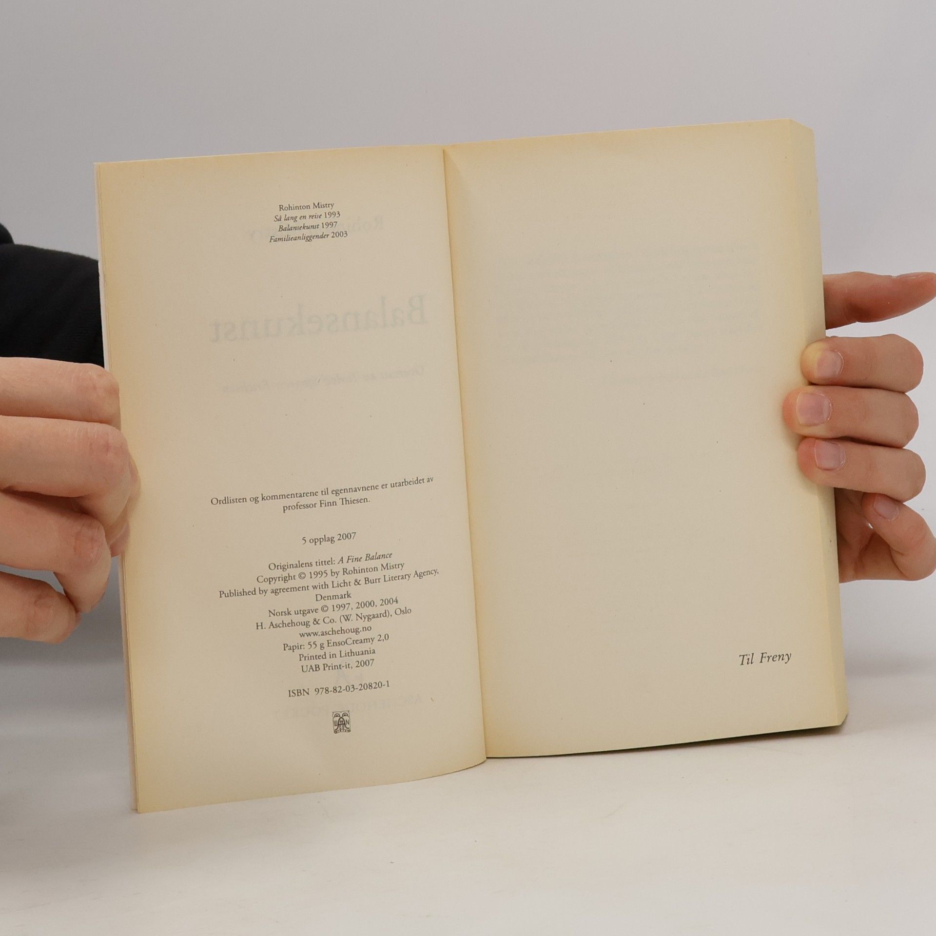 Rohinton Mistry Balansekunst