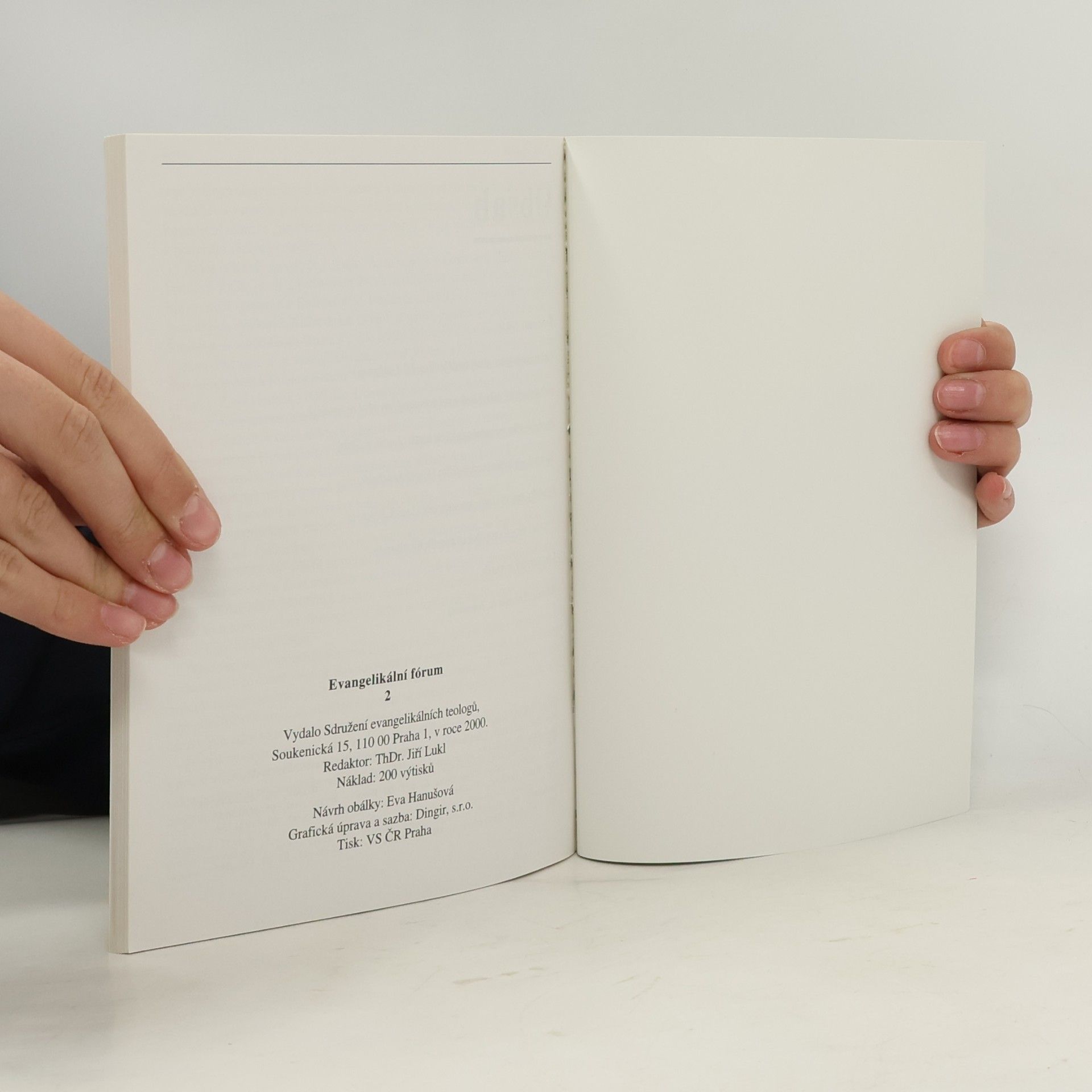 Eva Pospíšil Hanušová Evangelikální fórum: Eschatologie 2/2000