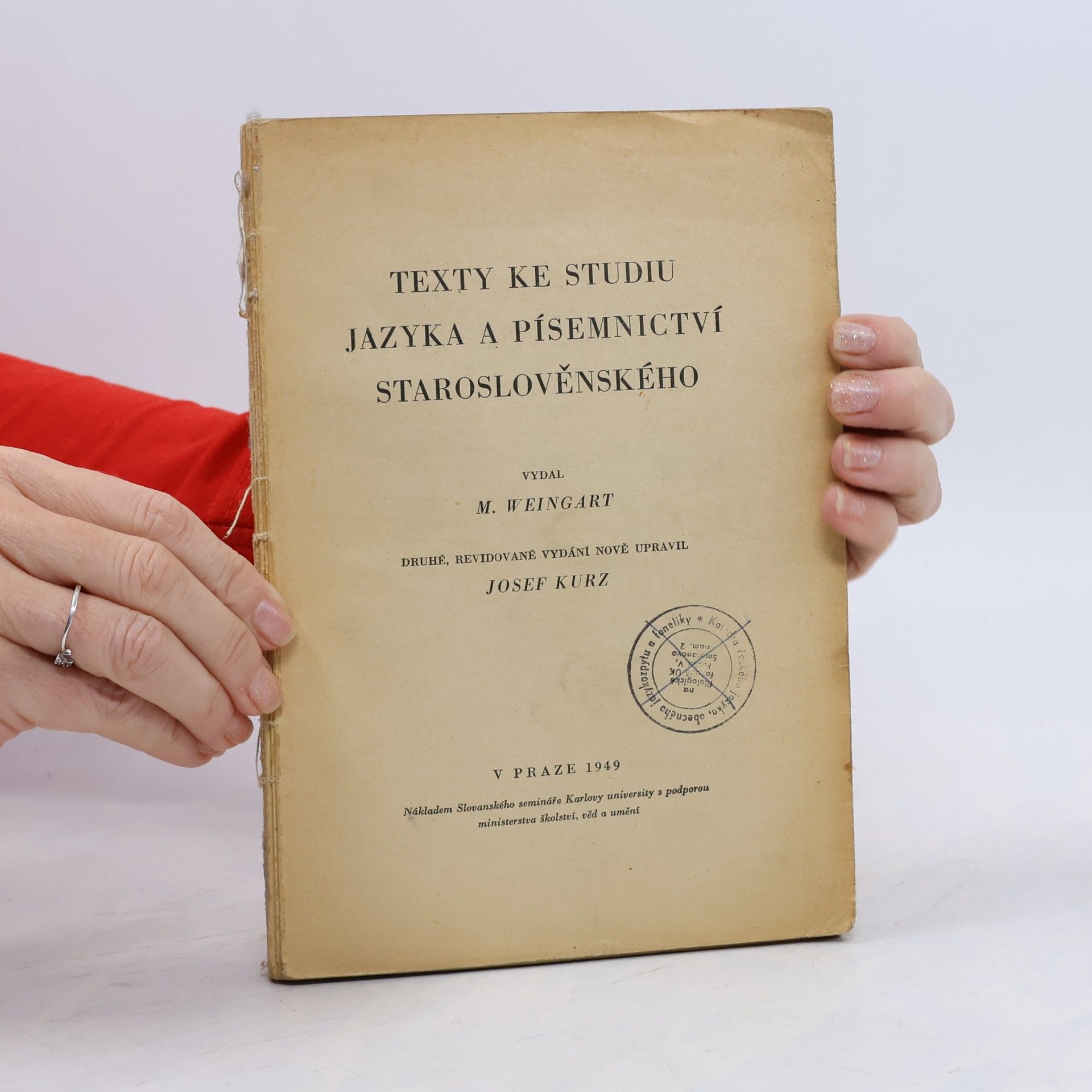 Weingart Miloš Texty ke studiu jazyka a písemnictví staroslověnského