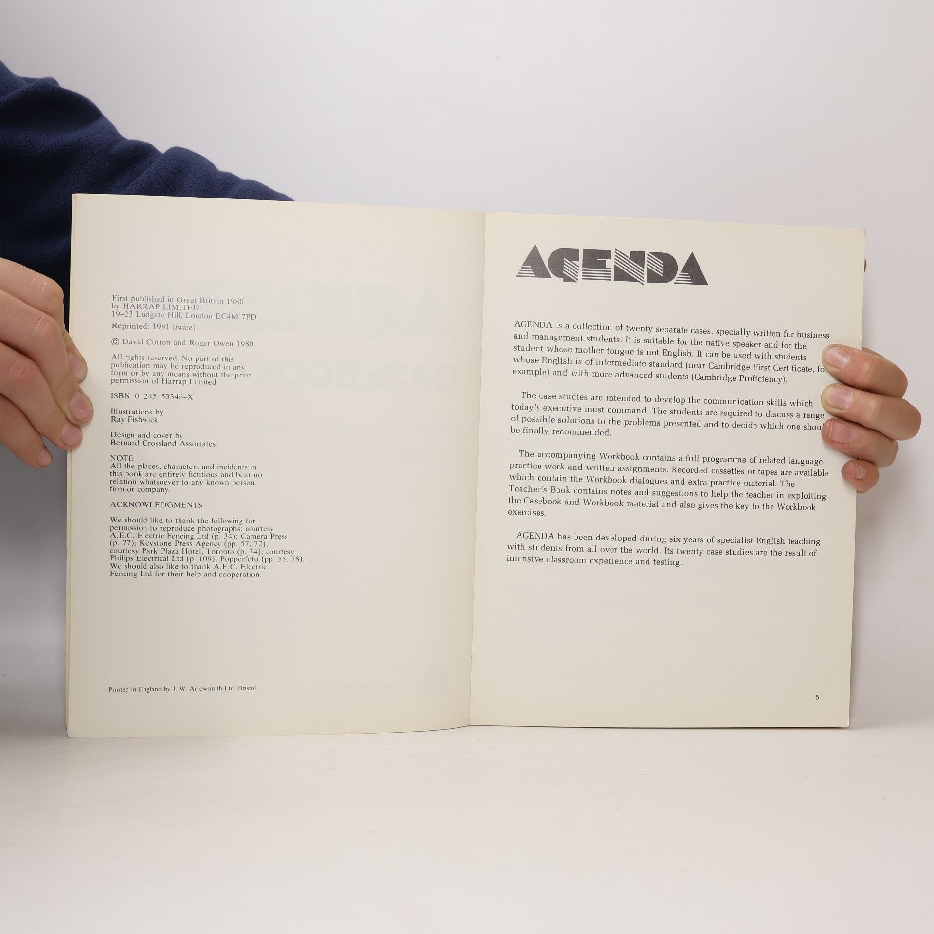 Roger Owen Harrap's Agenda: Casebook