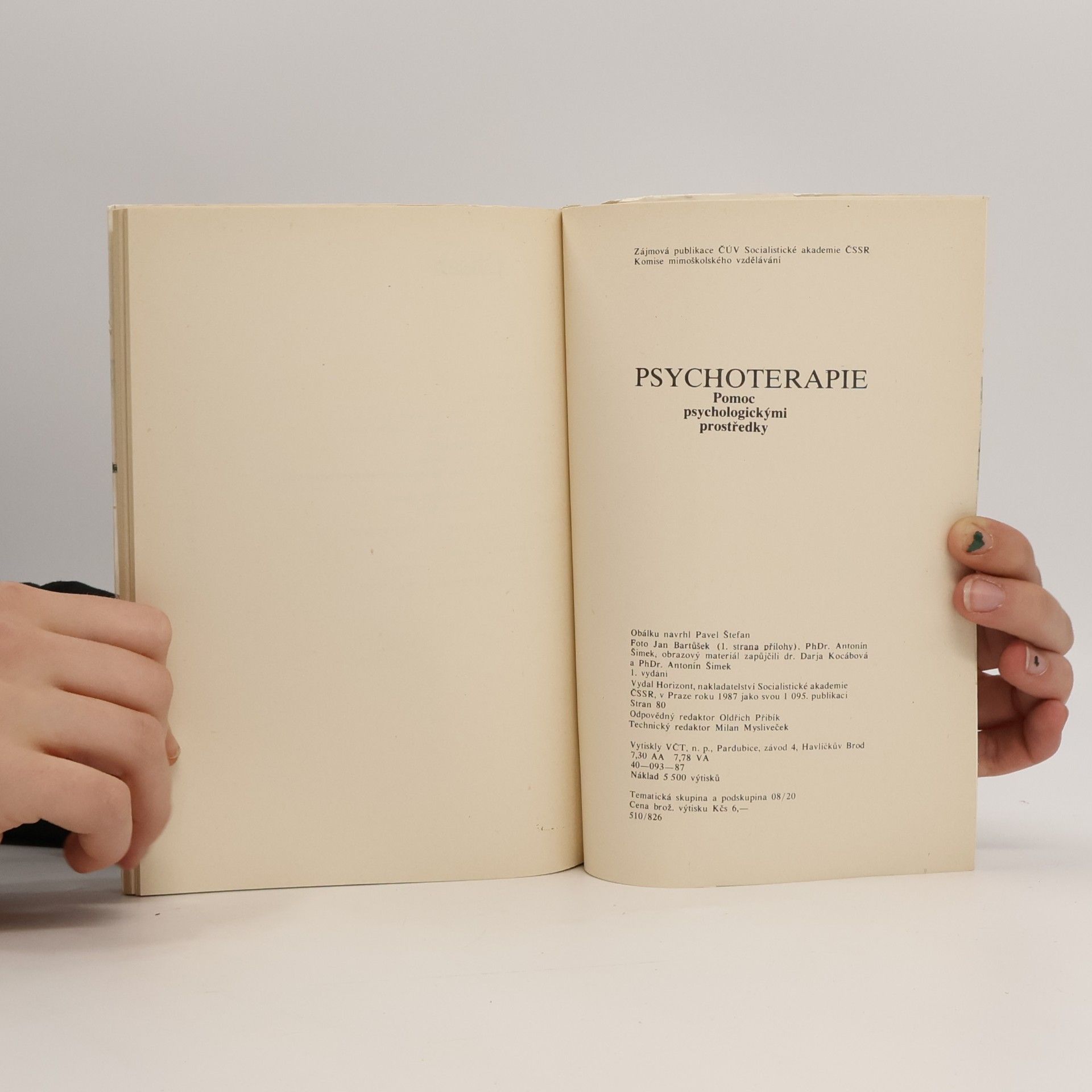 Jan Vymětal Psychoterapie: Pomoc psychologickými prostředky