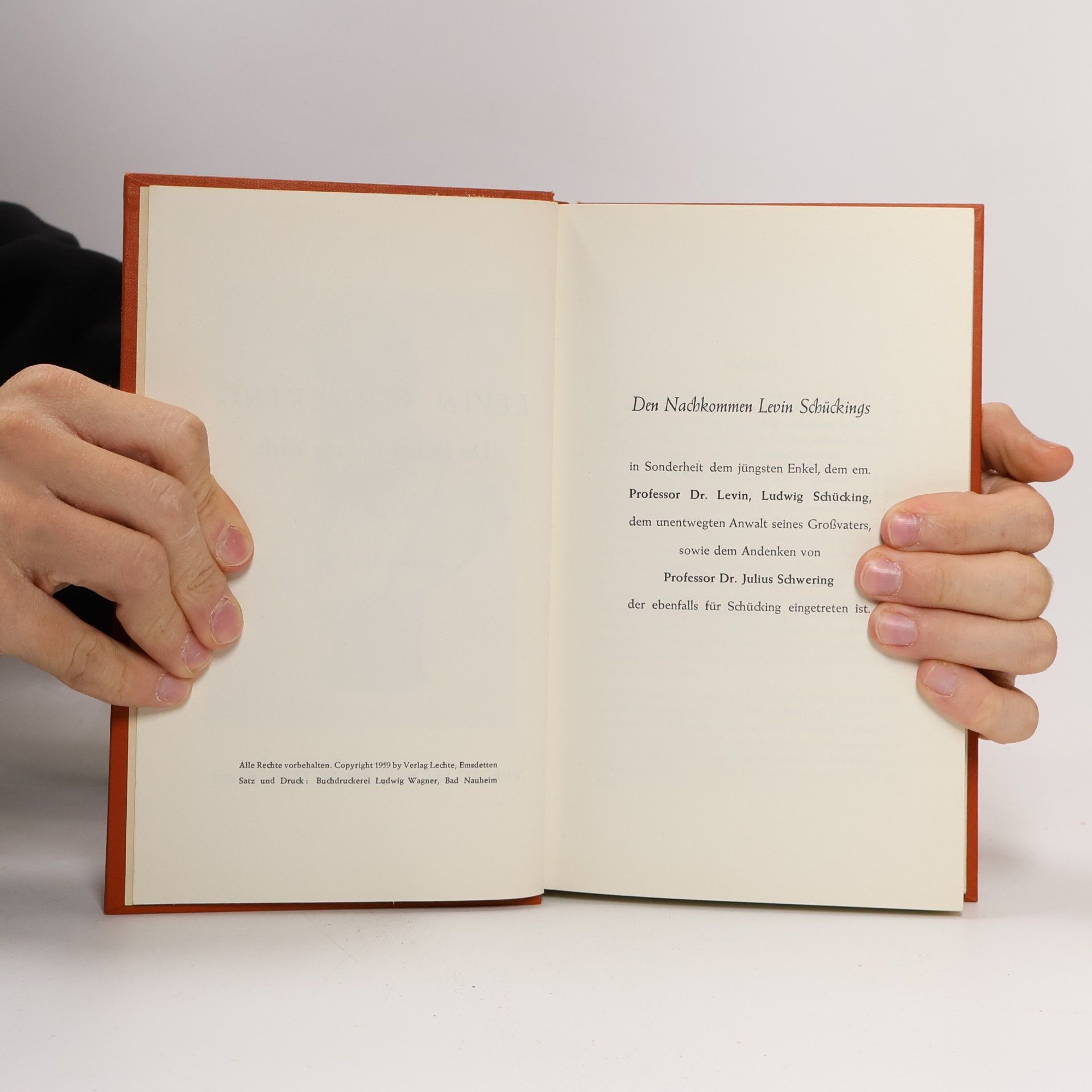 Various authors Dr. Levin Schücking