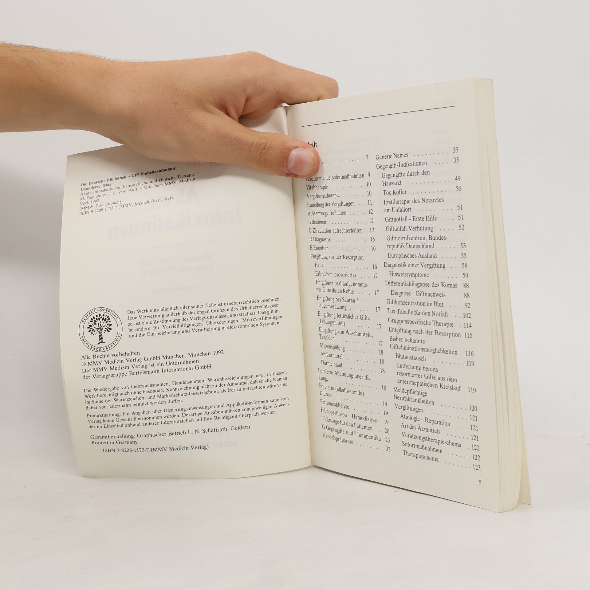M. Daunderer Akute Intoxikationen. Hausärztliche und klinische Therapie - 5., erweiterte Auflage