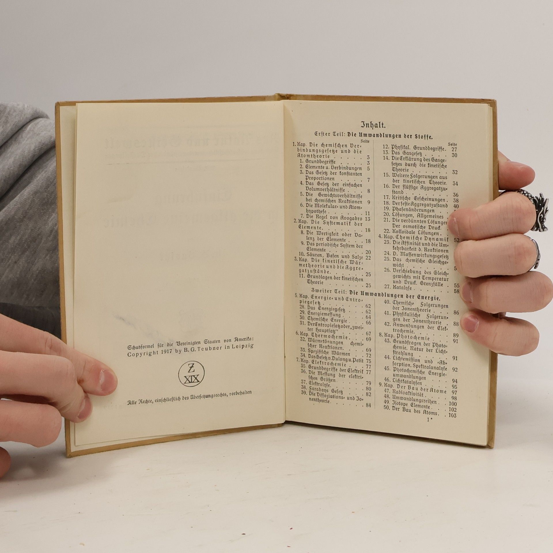 B. Bavink Einführung in die allgemeine Chemie