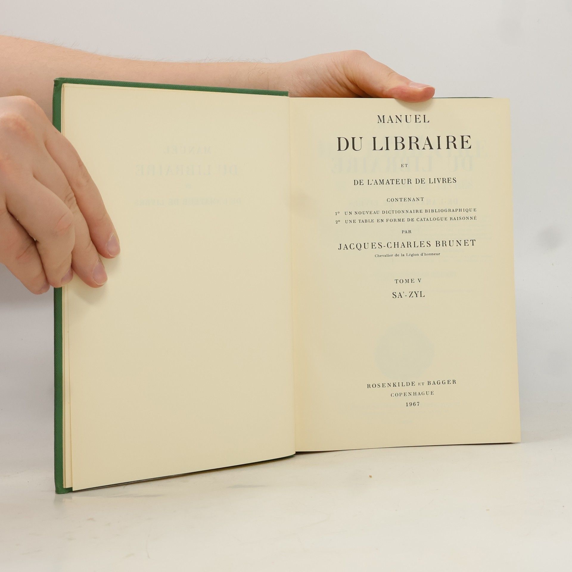 Jacques-Charles Brunet Manuel du libraire et de l'amateur de livres V.
