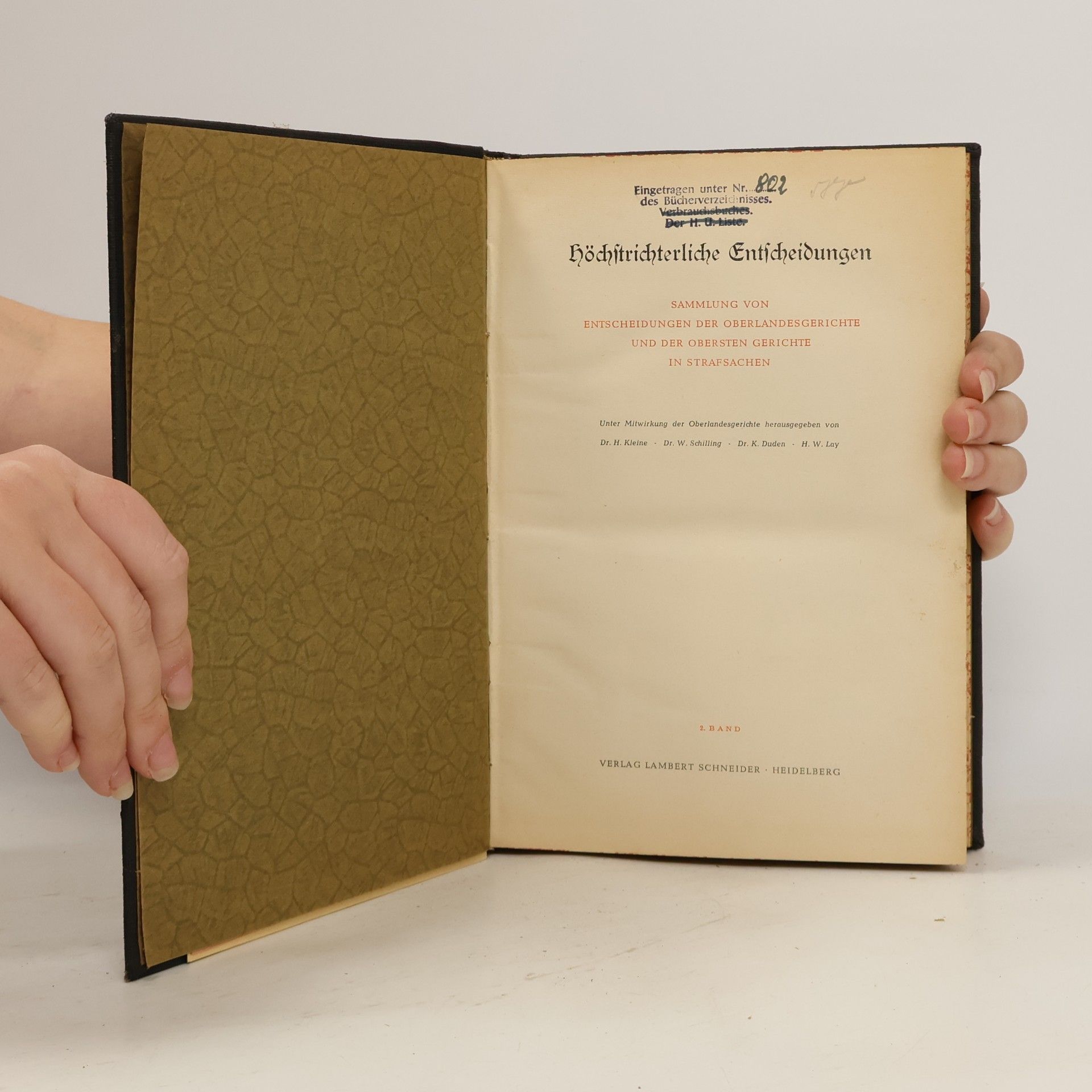Autorenkollektiv Höchstrichterliche Entscheidungen – Sammlung von Entscheidungen der Oberlandesgerichte und der obersten Gerichte in Strafsachen 2