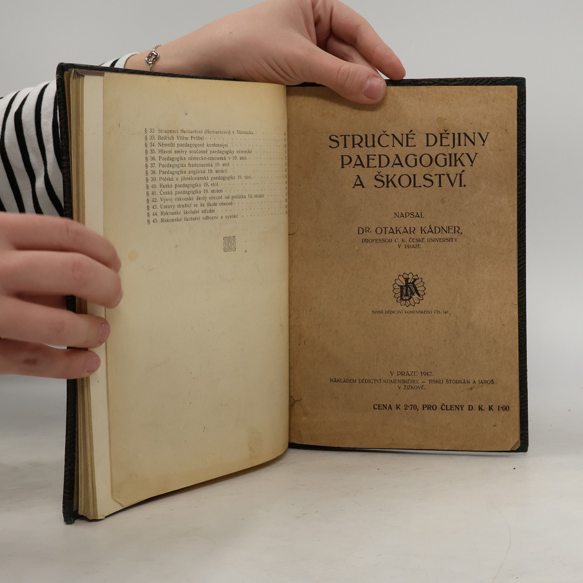 Otakar Kádner Stručné dějiny paedagogiky a školství