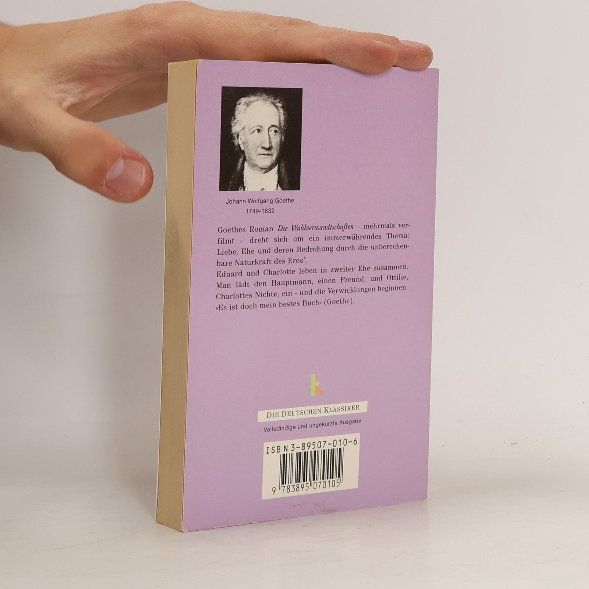 Johann Wolfgang von Goethe Die Wahlverwandtschaften