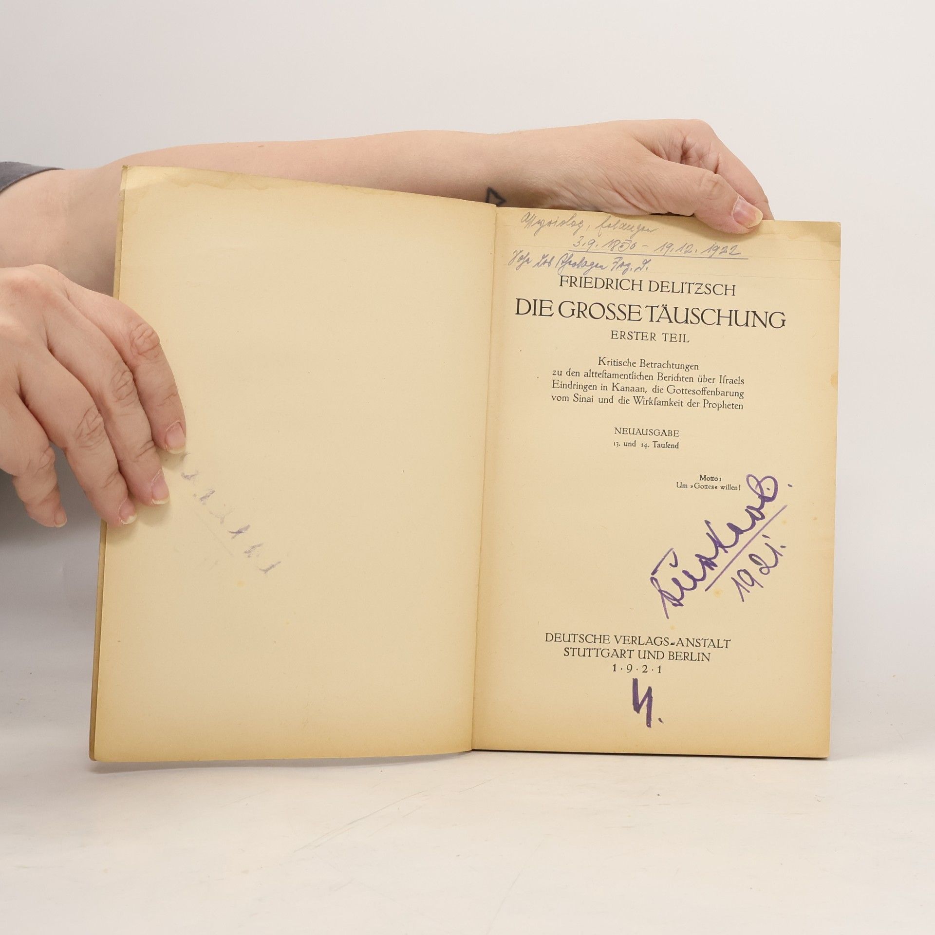 Friedrich Delitzsch Die grosse täuschung Erster Teil