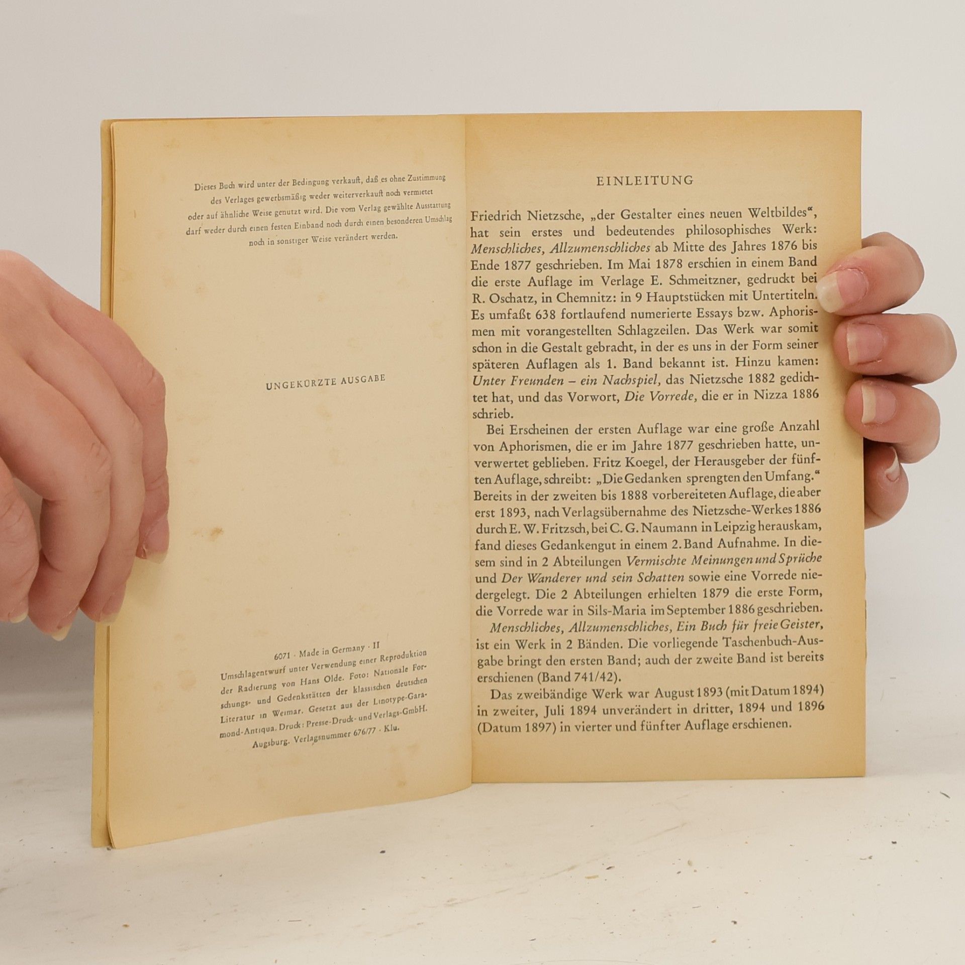 Friedrich Nietzsche Menschliches Allzumenschliches