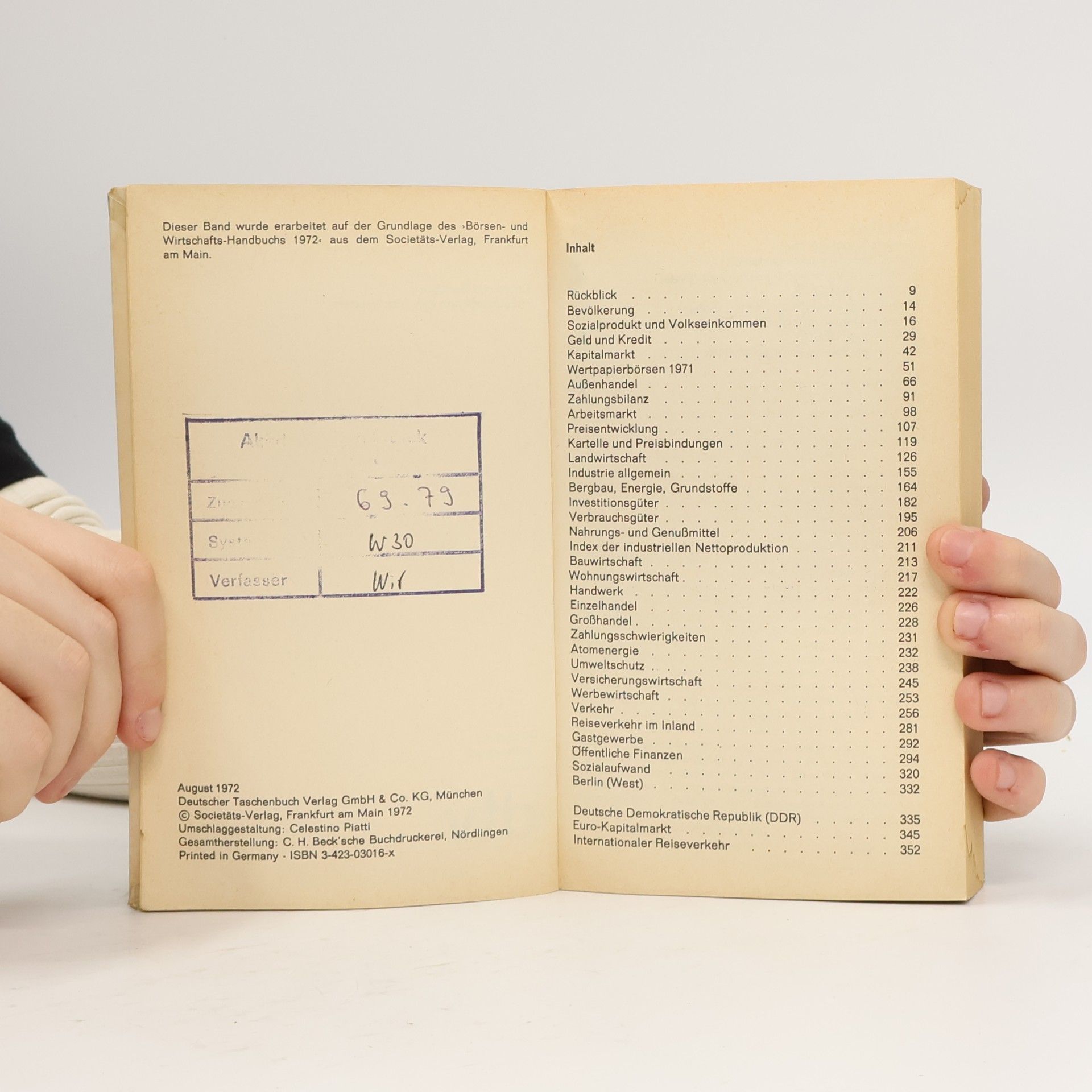 Celestino Piatti Die Wirtschaft 1972
