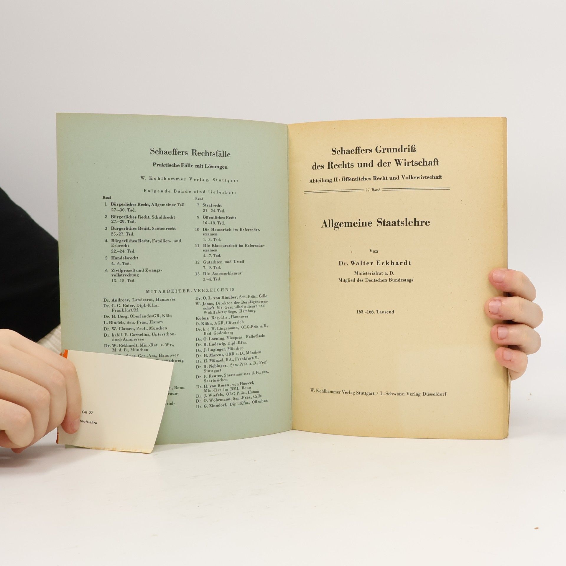 Dr. Walter Eckhardt Allgemeine Staatslehre