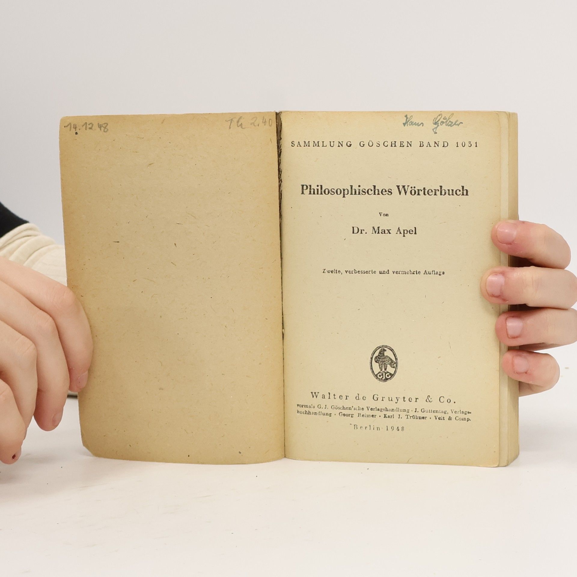 Max Apel Philosophisches Wörterbuch