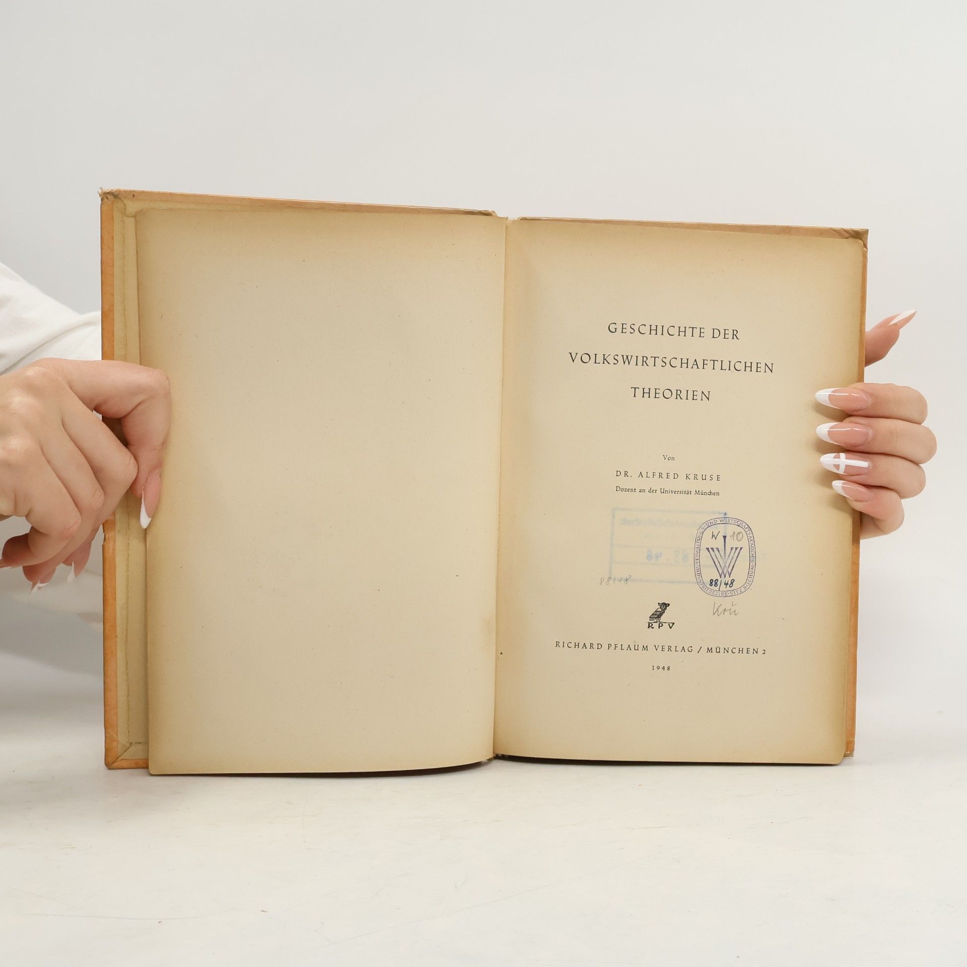 Alfred Kruse Geschichte der volkswirtschaftlichen Theorien