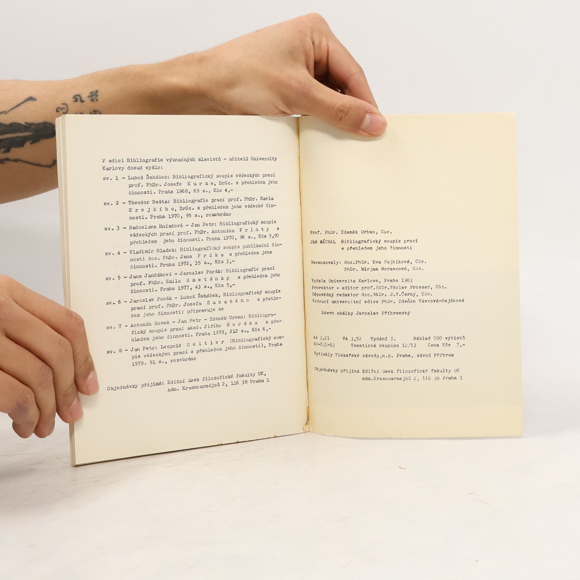 Zdeněk Urban Jan Máchal: Bibliografický soupis prací s přehledem jeho činnosti