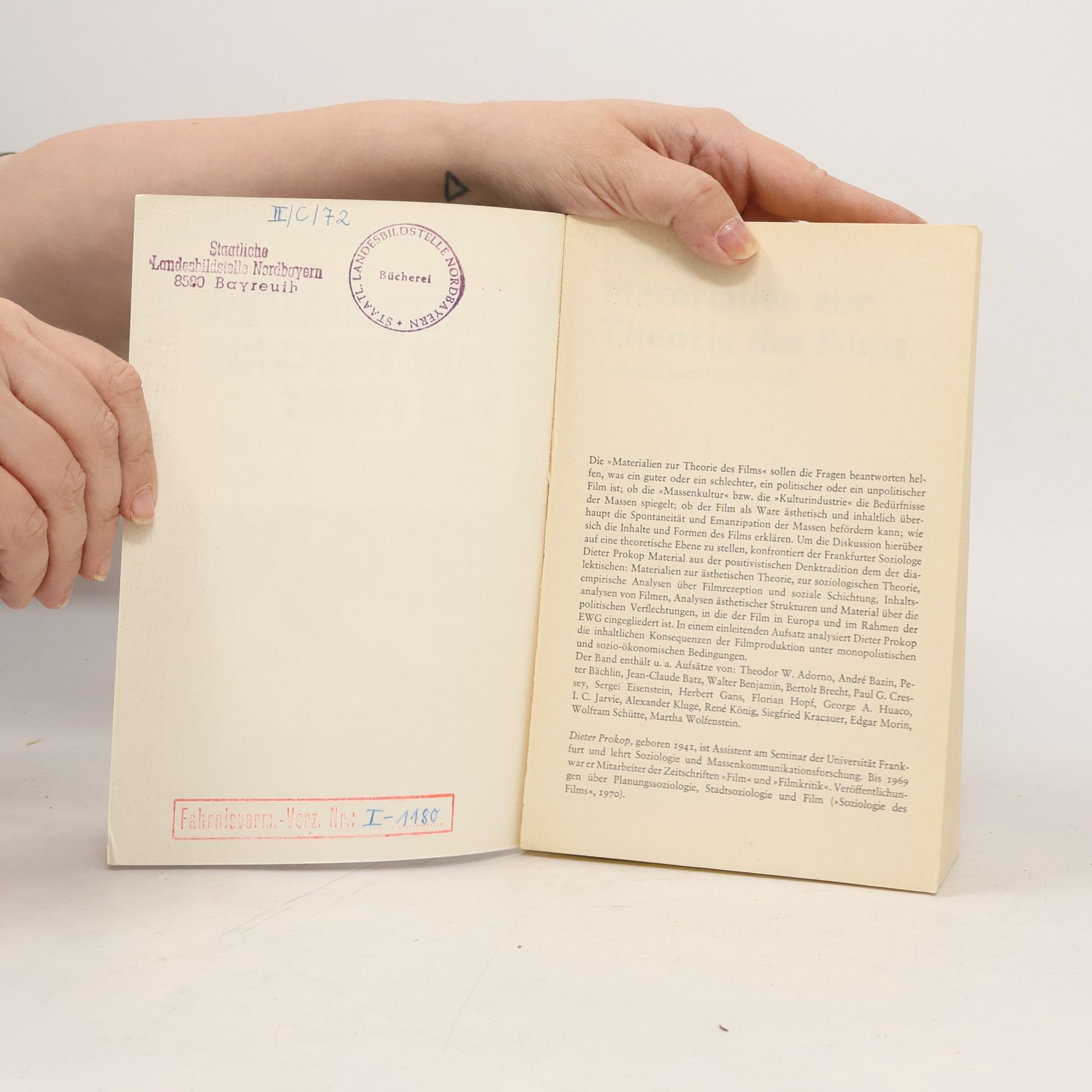 Dieter Prokop Materialien zur Theorie des Films