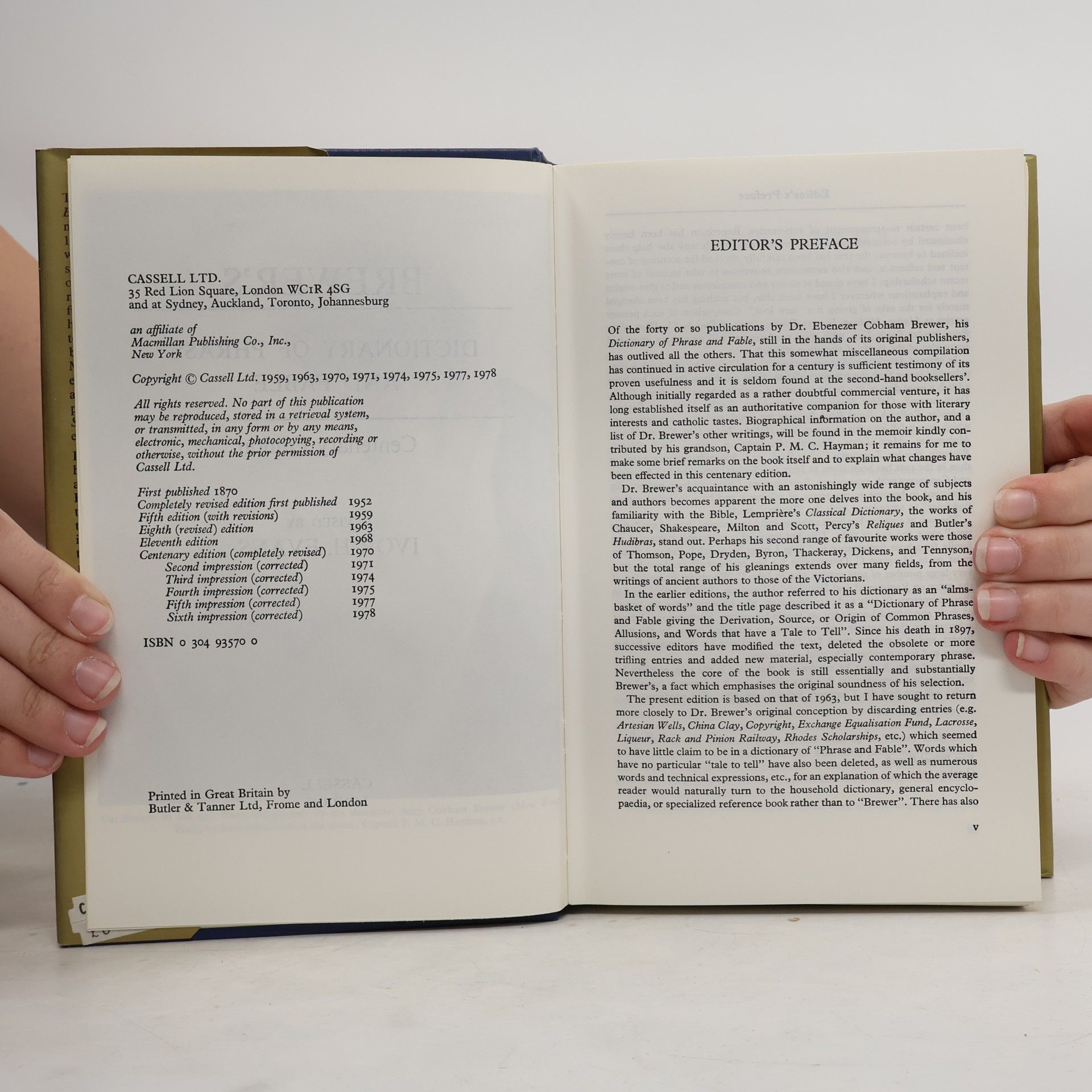 Ebenezer Cobham Brewer Brewer's Dictionary of Phrase & Fable
