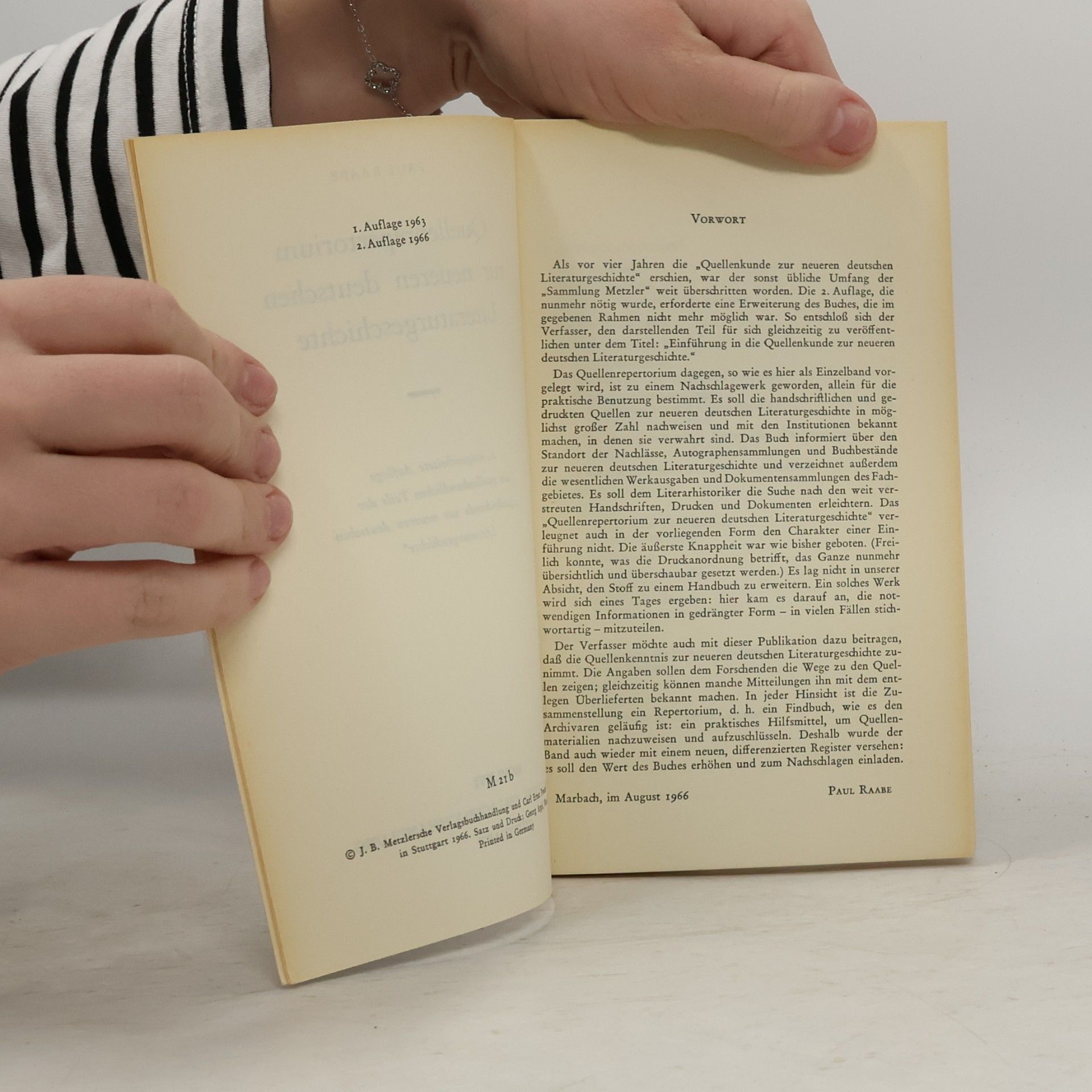 Paul Raabe Quellenrepertorium zur neueren deutschen Literaturgeschichte