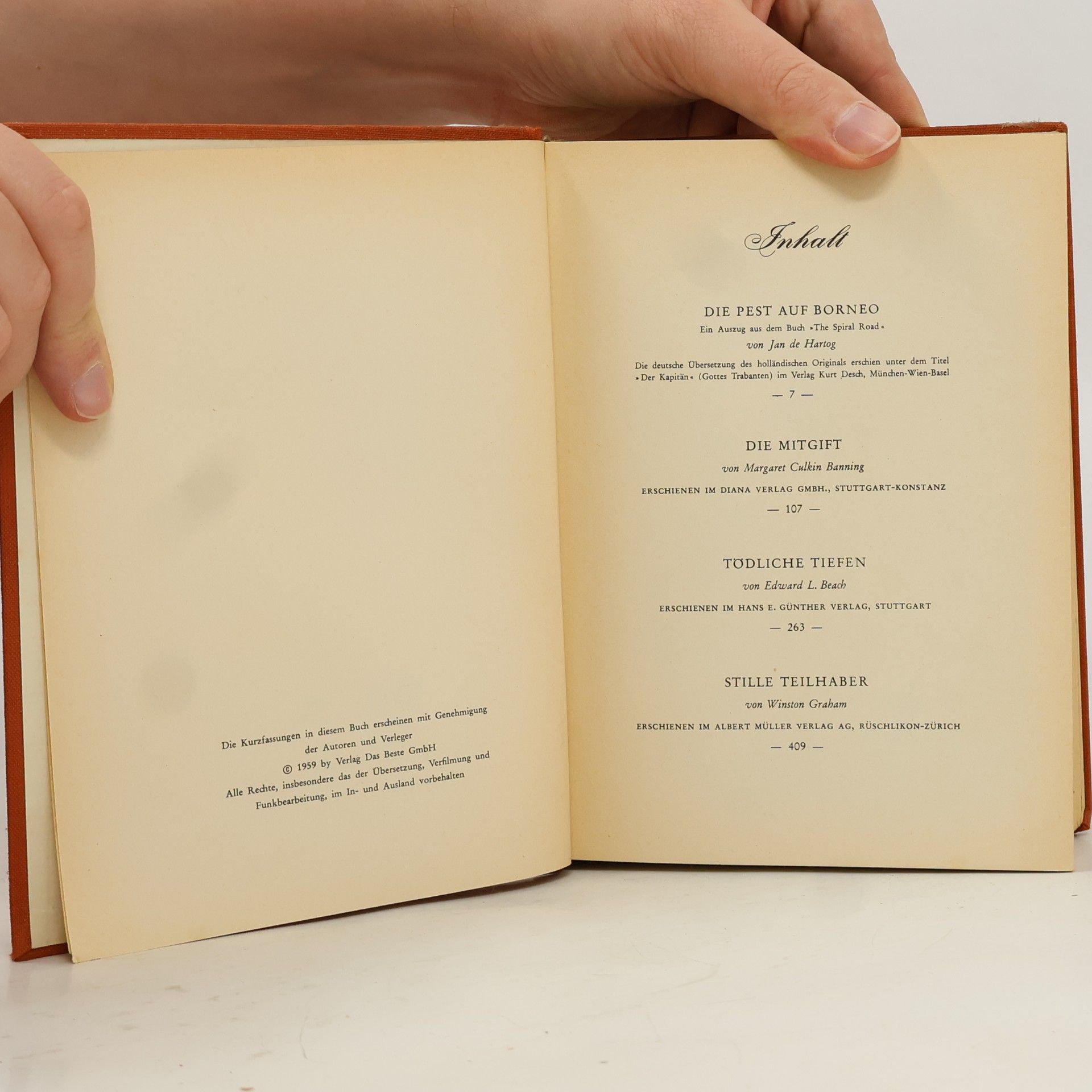 Jan de Hartog Readers Digest Auswahlbücher