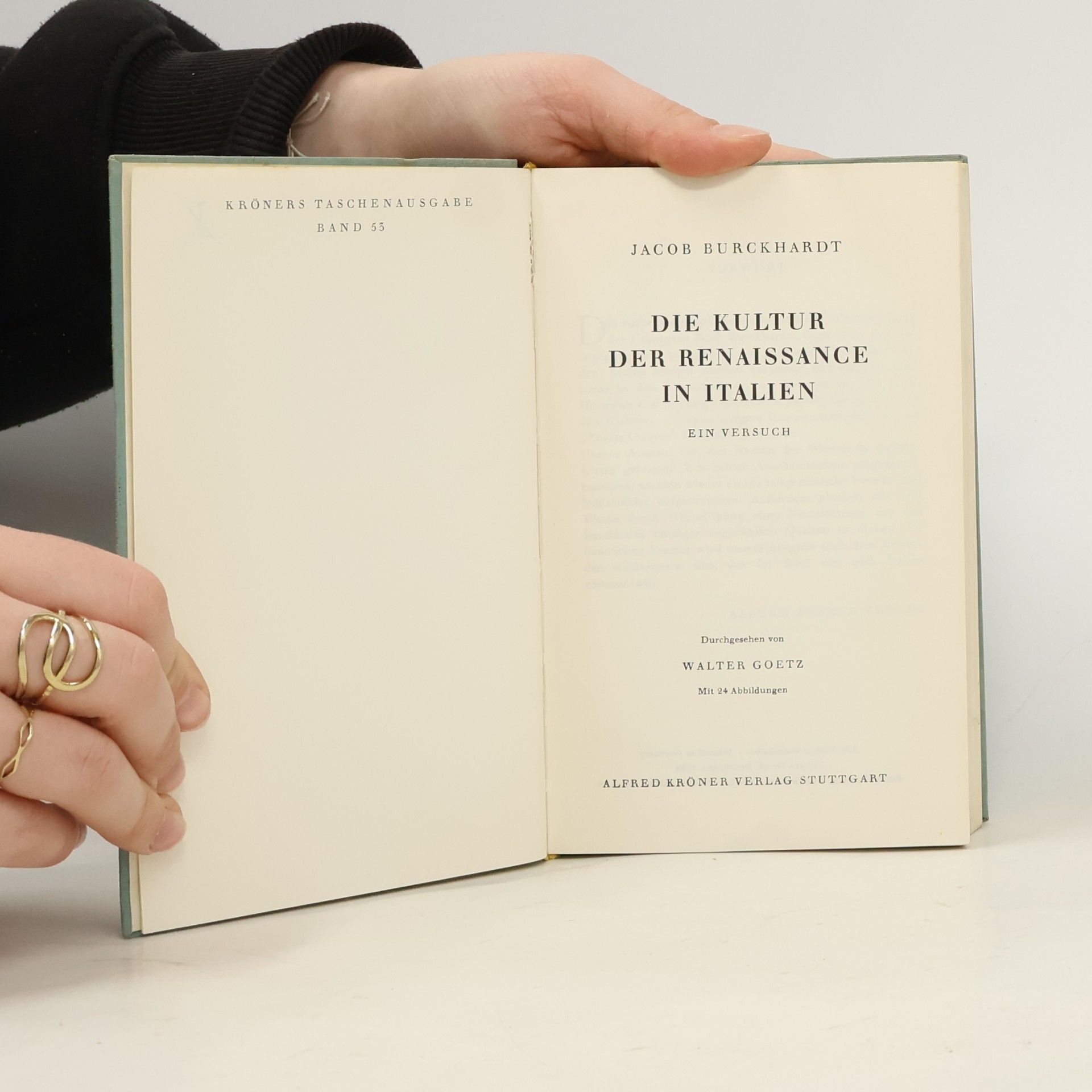 Jacob Christoph Burckhardt Die Kultur der Renaissance in Italien