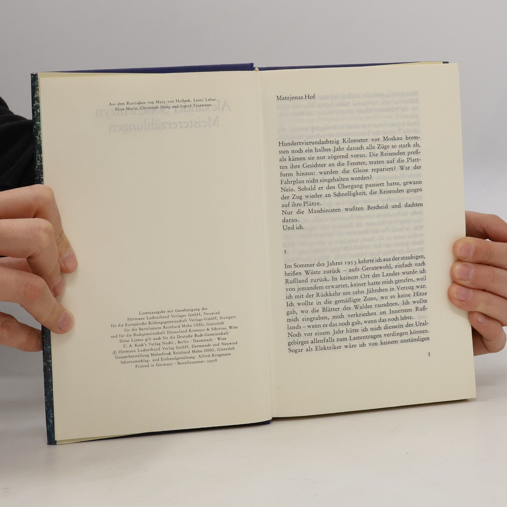 Alexander Issajewitsch Solschenizyn Meister Erzählungen